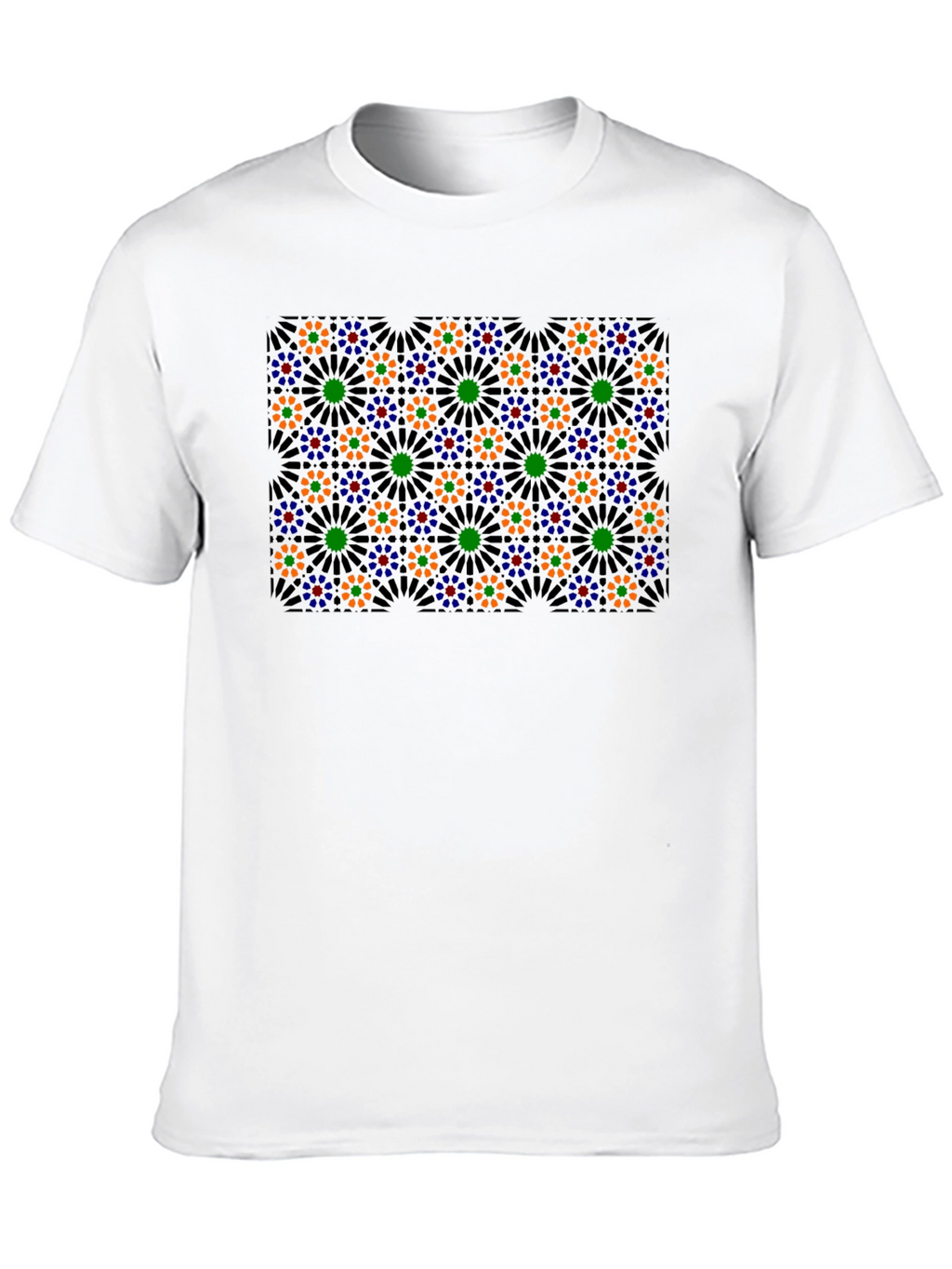 Geometric Floral T-Shirt - Black