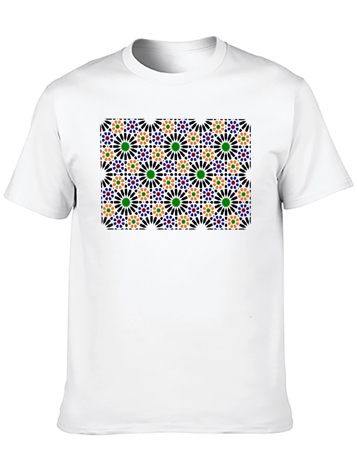 Geometric Floral T-Shirt - Black