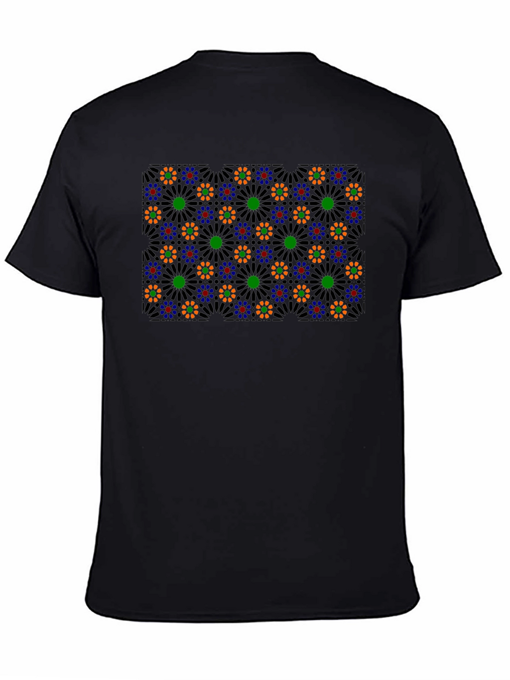 Geometric Floral T-Shirt - Black
