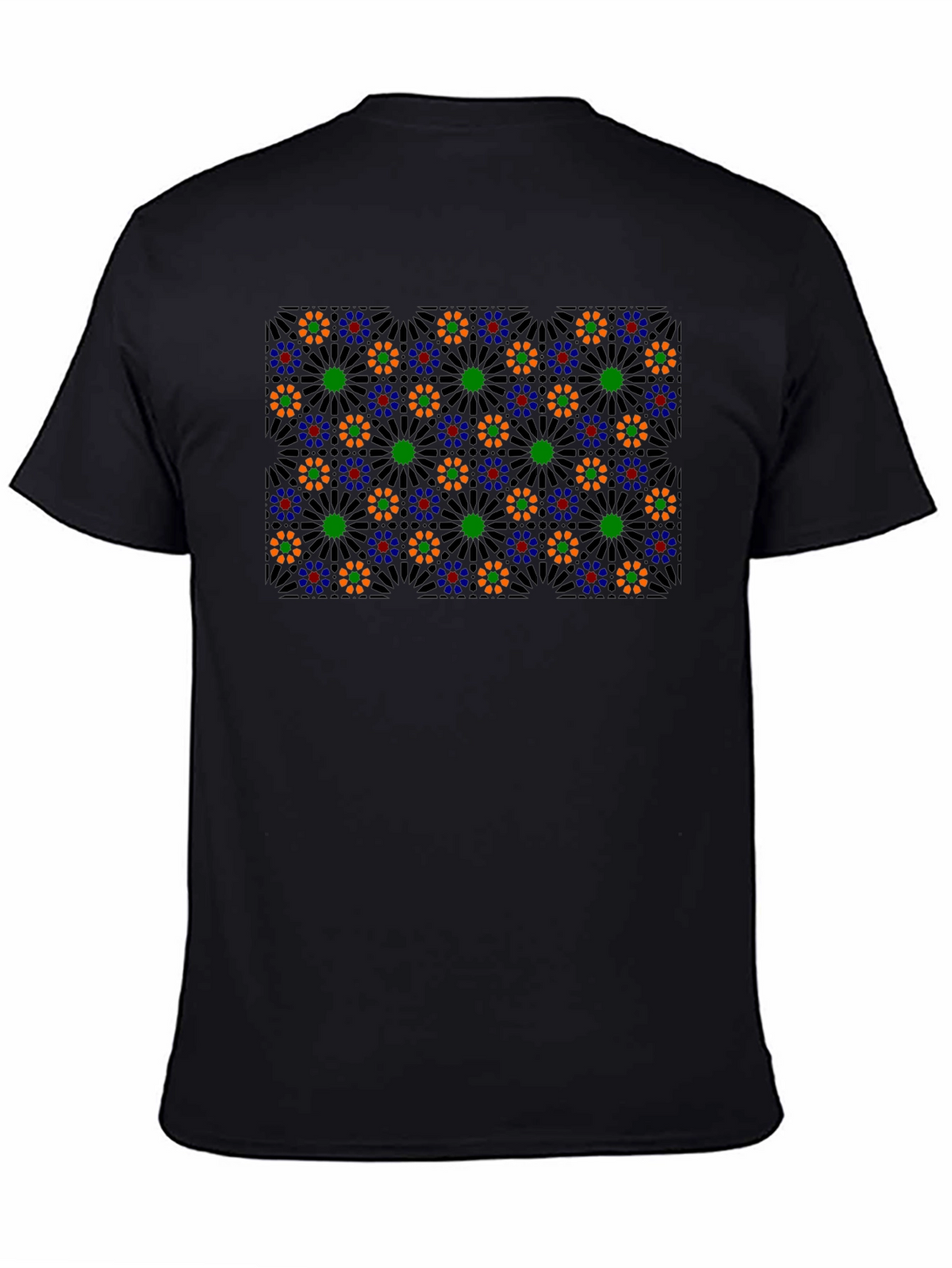 Geometric Floral T-Shirt - Black