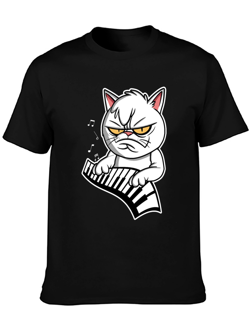 Grumpy Cat Keyboardist Black T-Shirt