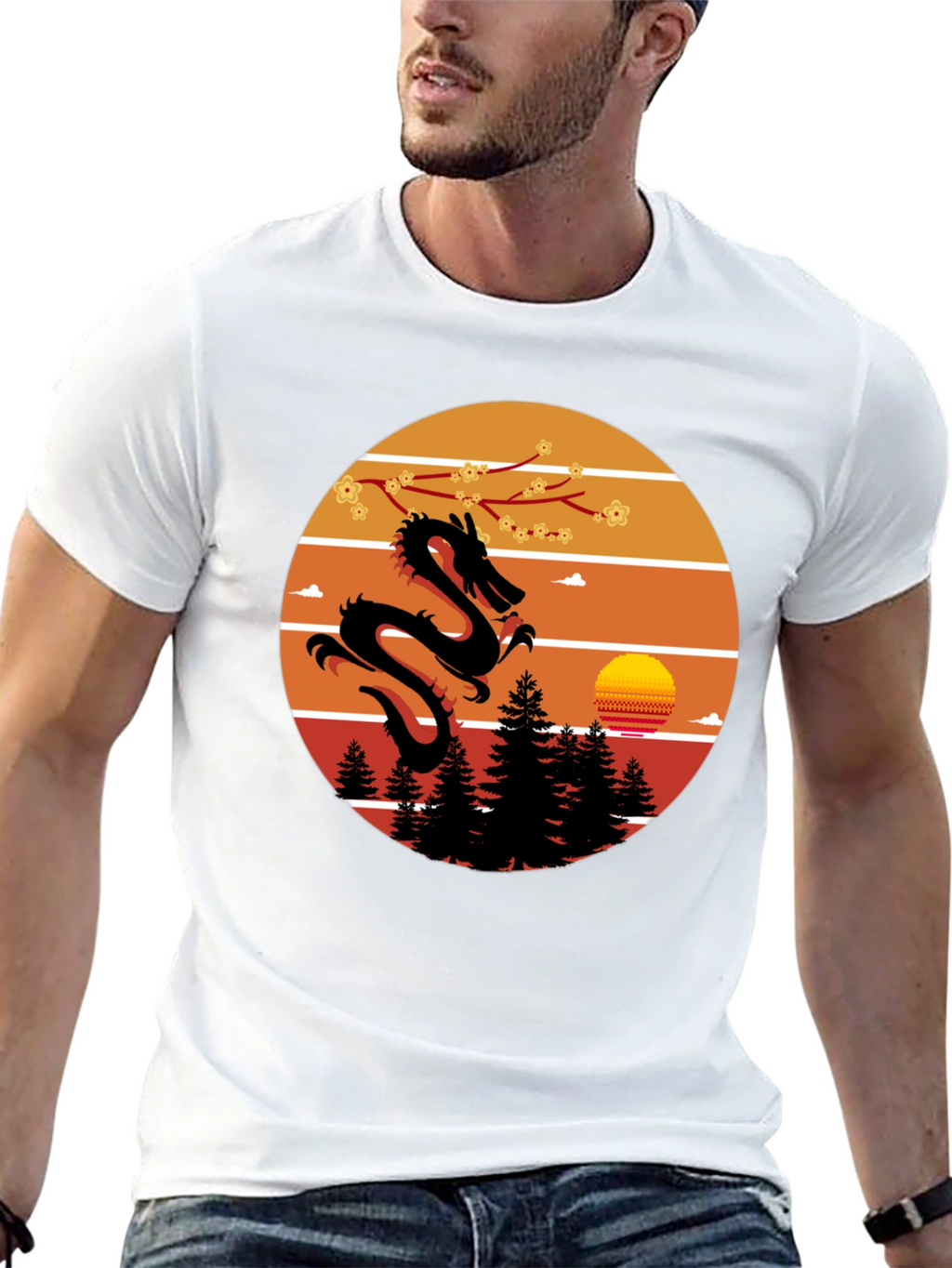 Dragon Sunset Graphic Tee