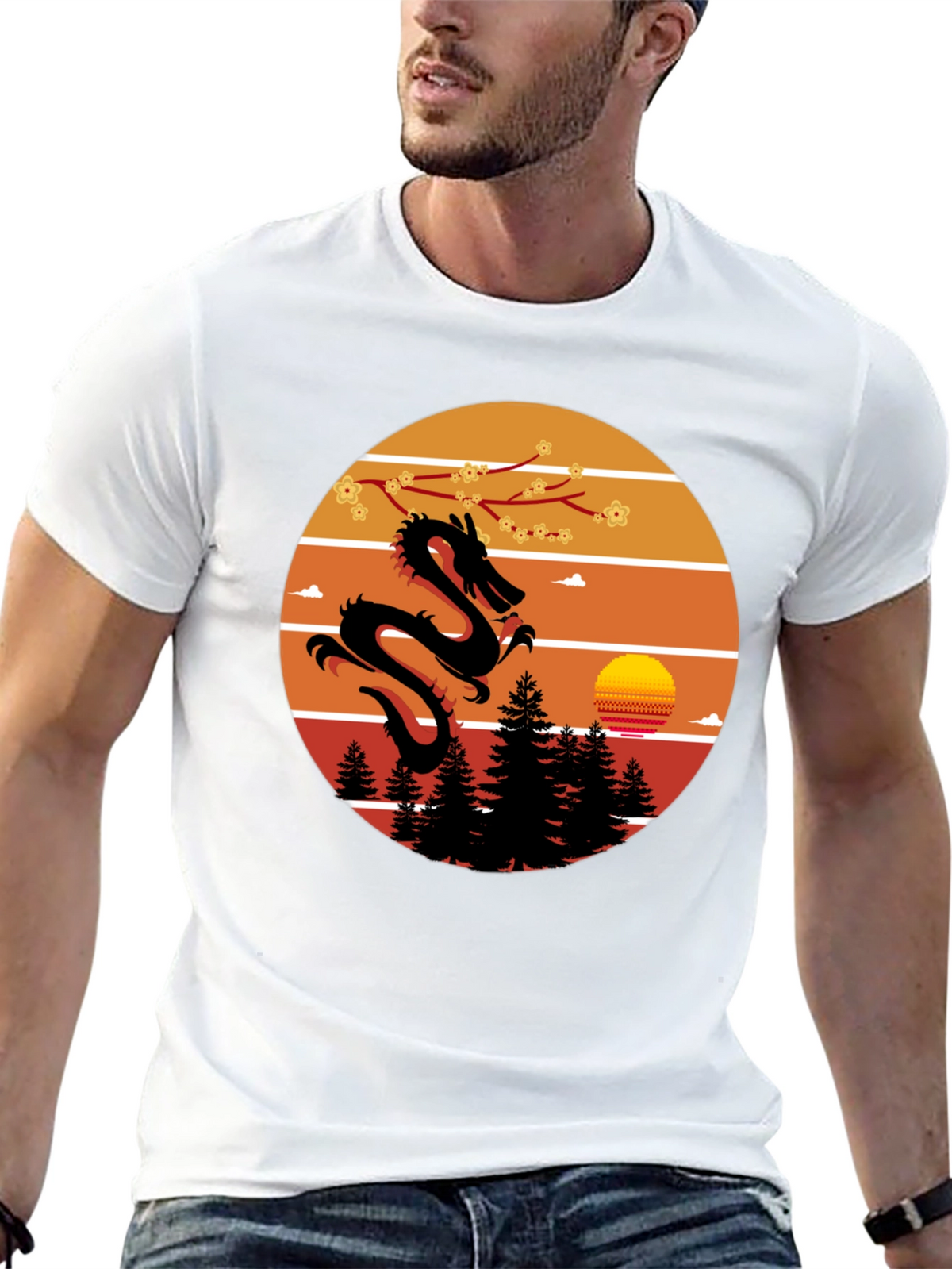 Dragon Sunset Graphic Tee