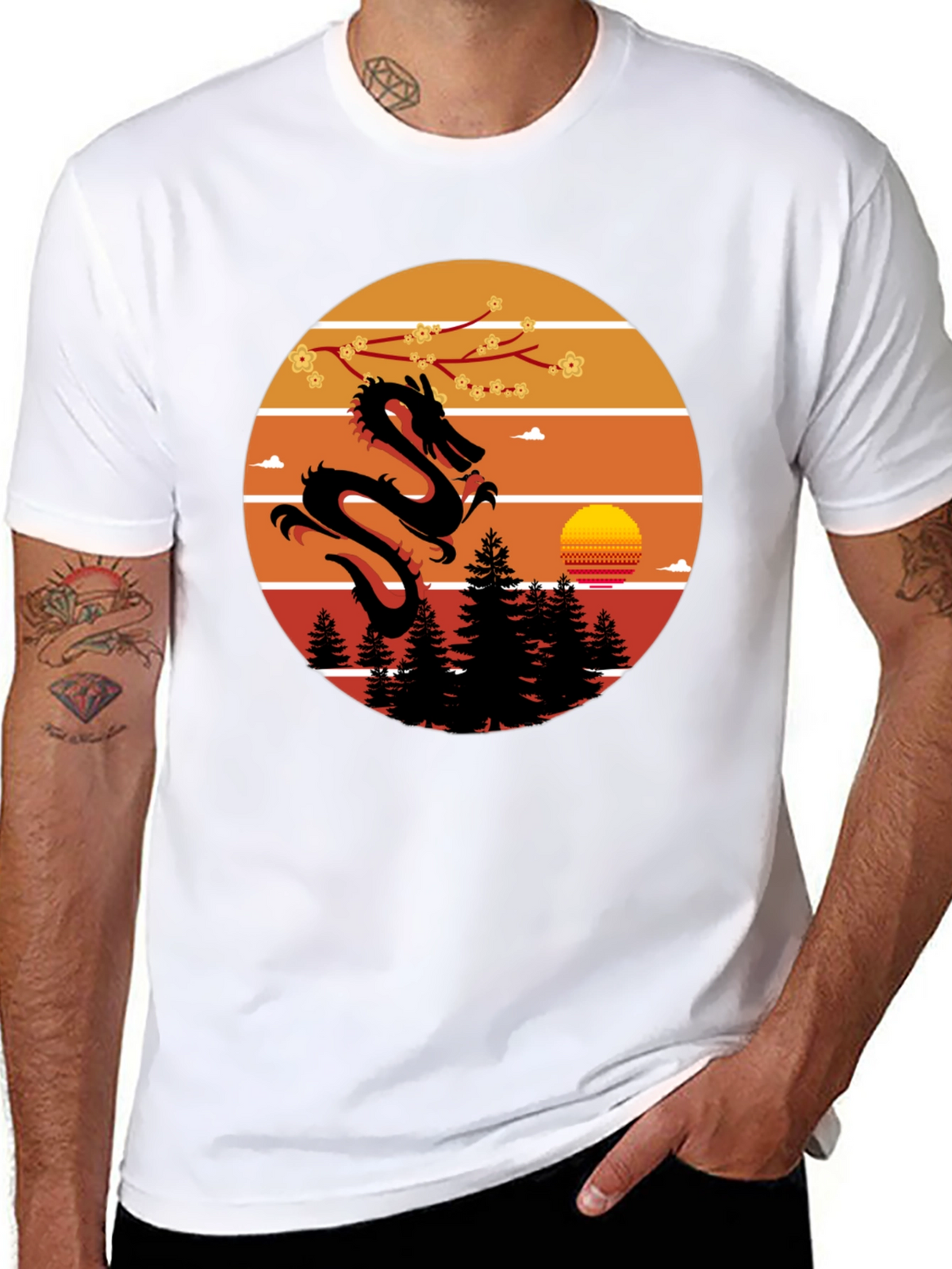 Dragon Sunset Graphic Tee