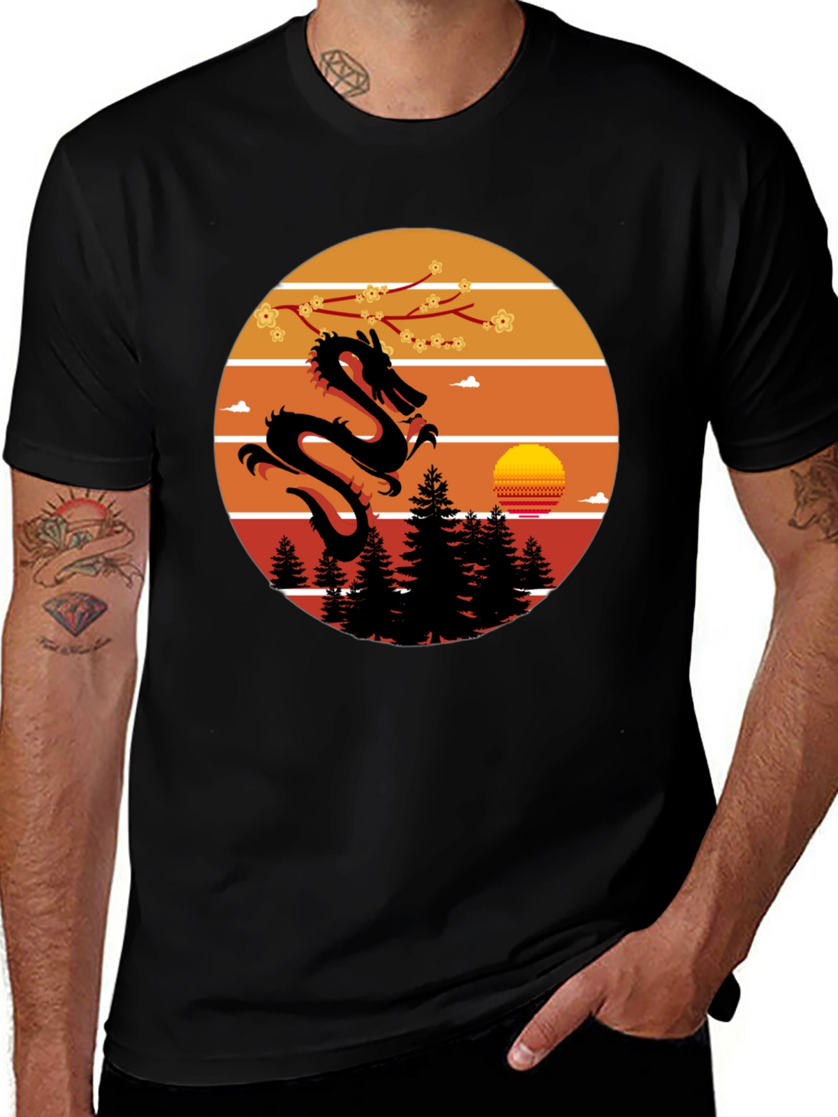 Dragon Sunset Graphic Tee
