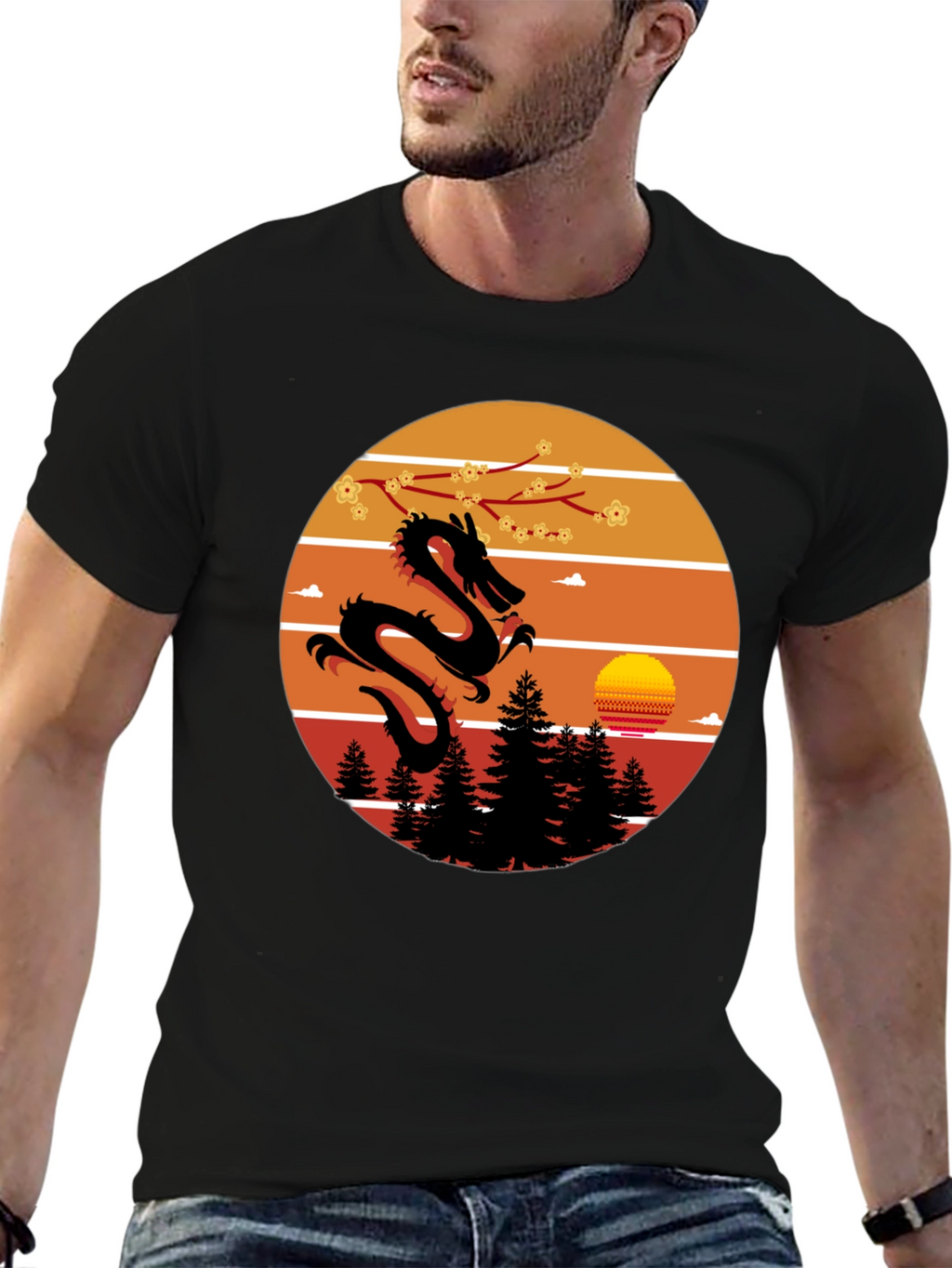 Dragon Sunset Graphic Tee