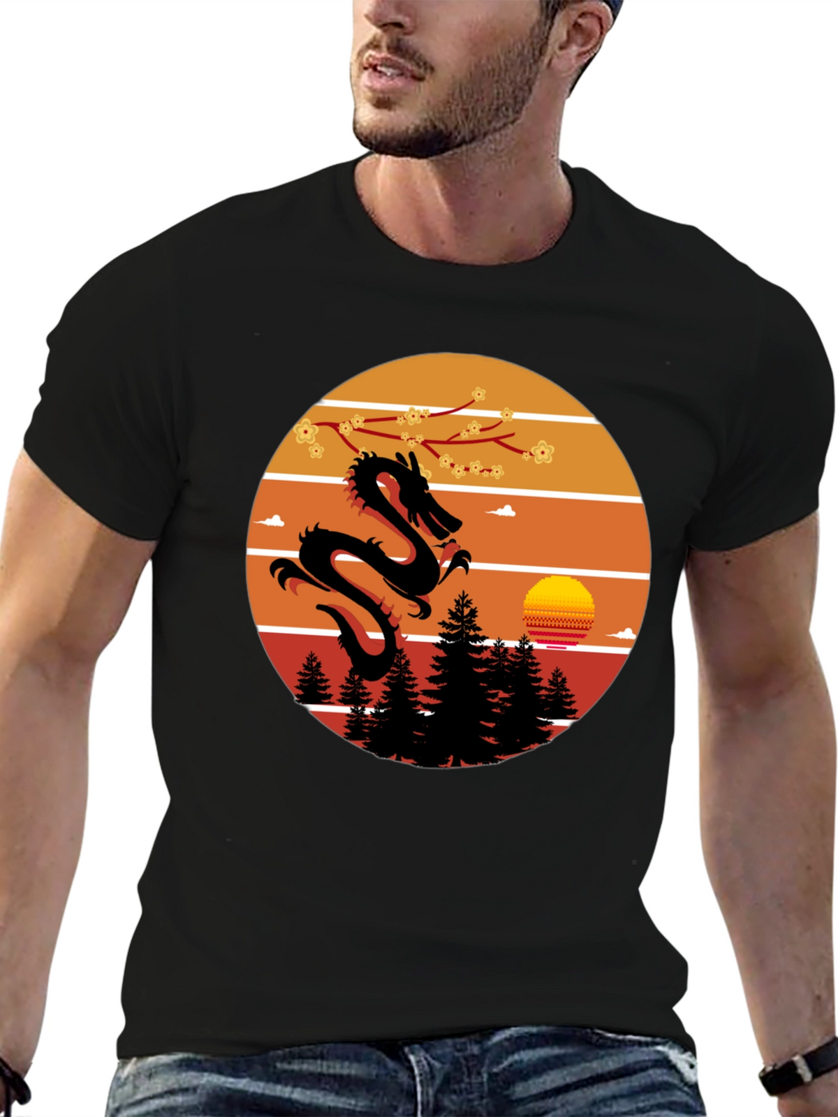 Dragon Sunset Graphic Tee