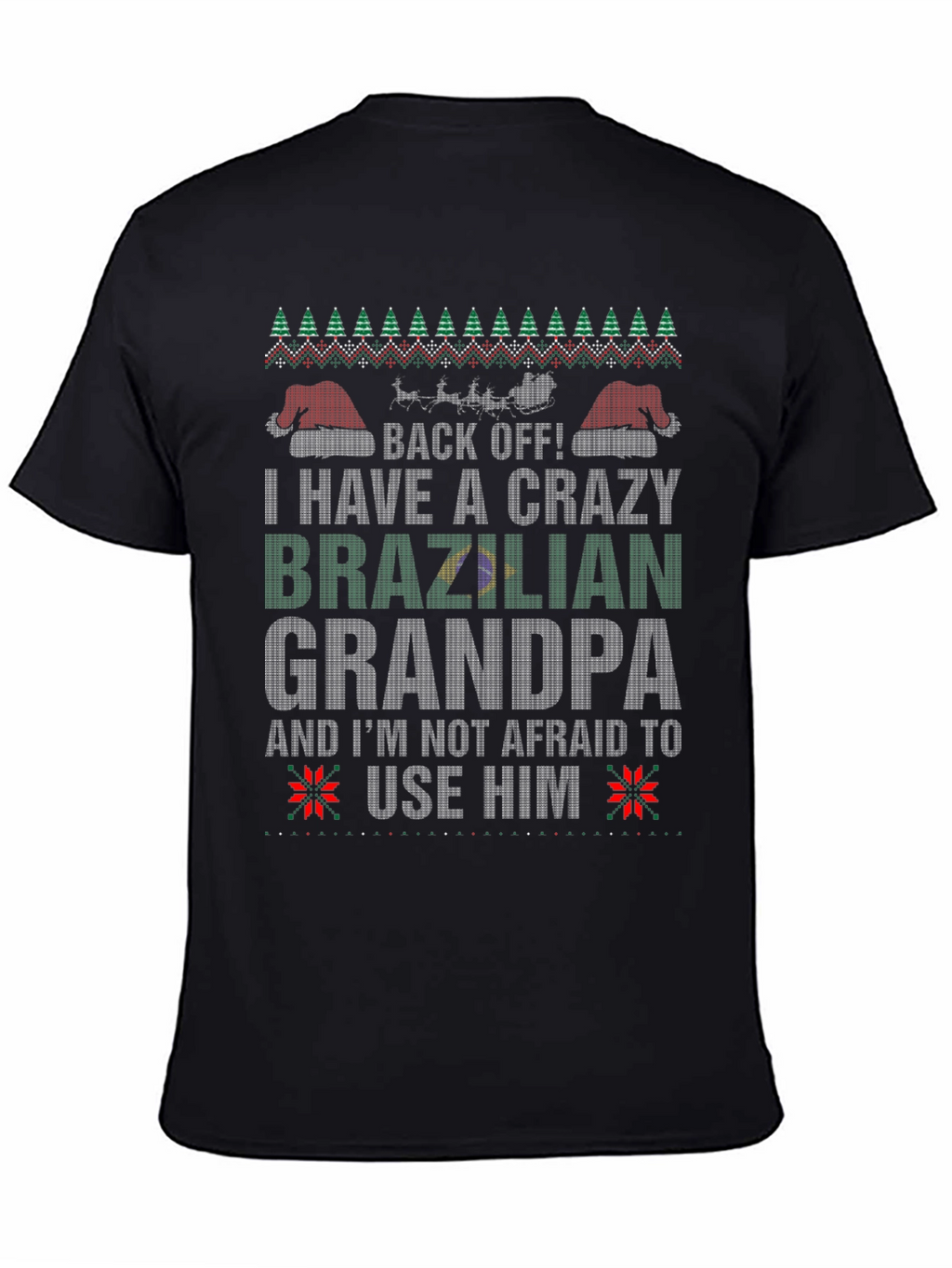Crazy Brazilian Grandpa Christmas T-Shirt