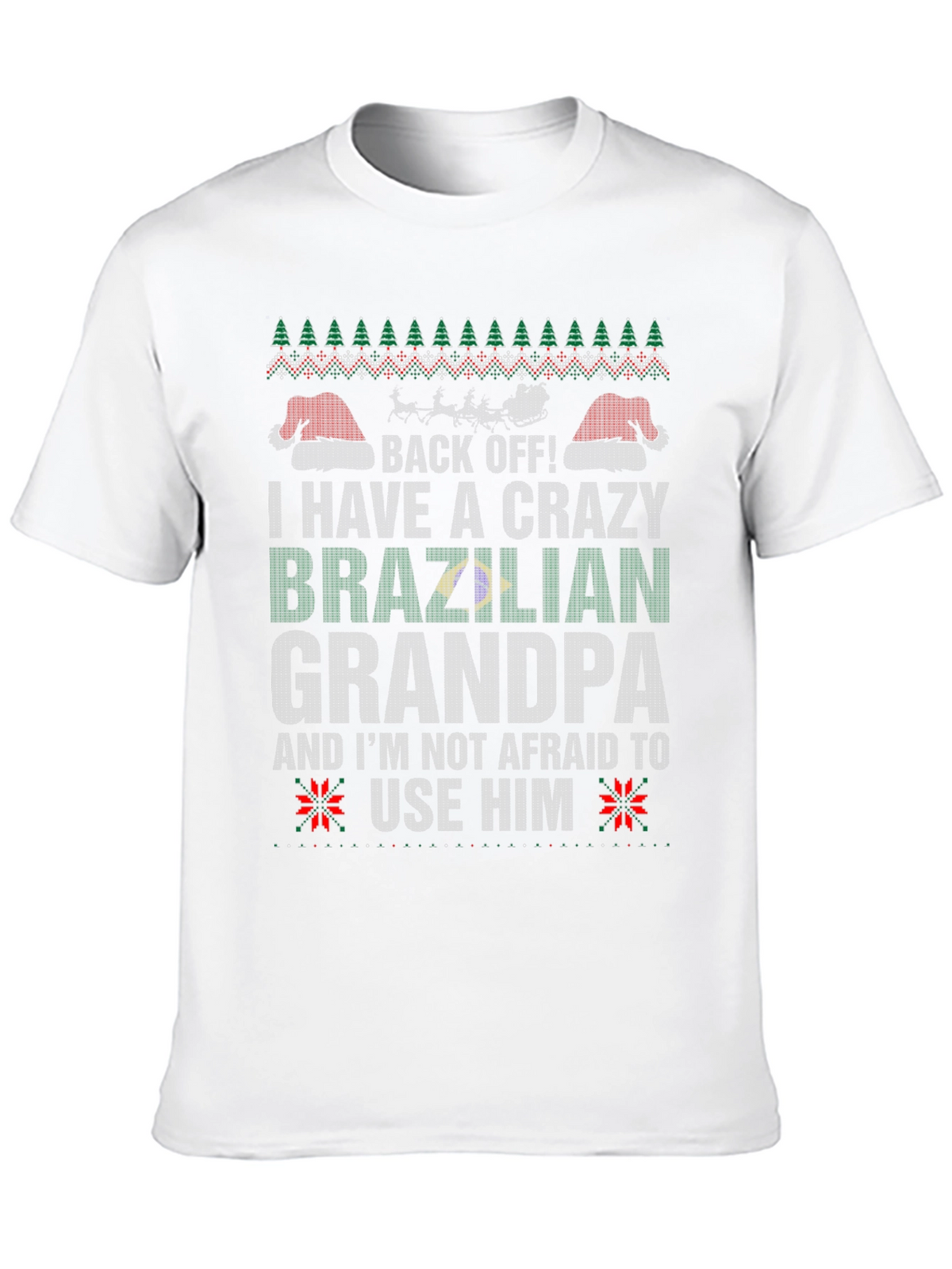 Crazy Brazilian Grandpa Christmas T-Shirt