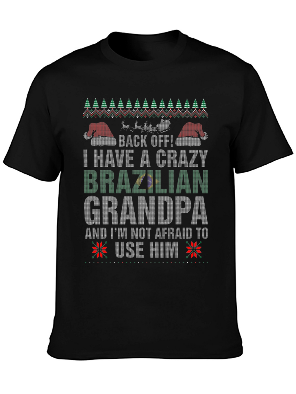 Crazy Brazilian Grandpa Christmas T-Shirt
