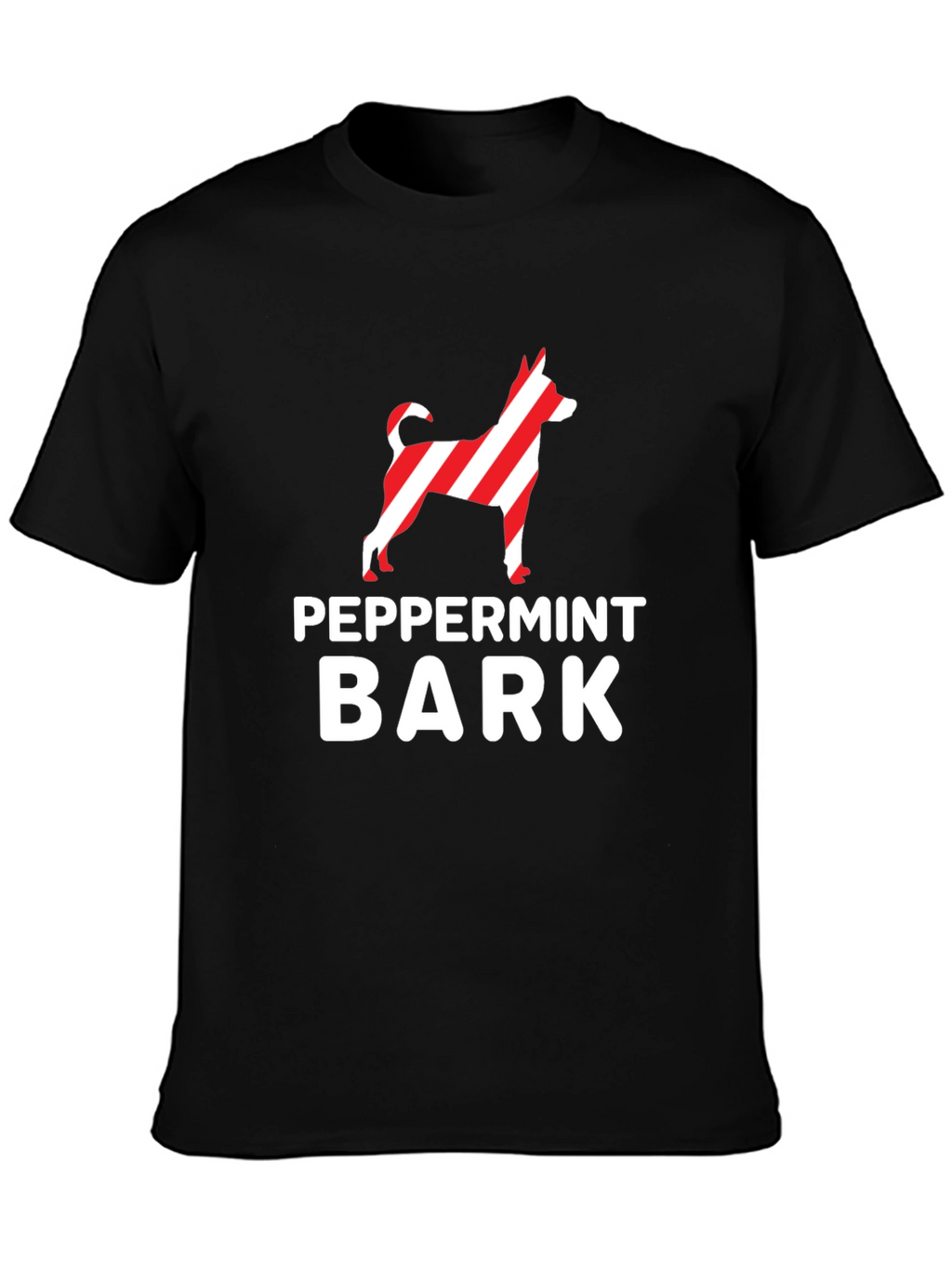 Peppermint Bark Dog Breed Striped Design T-Shirt
