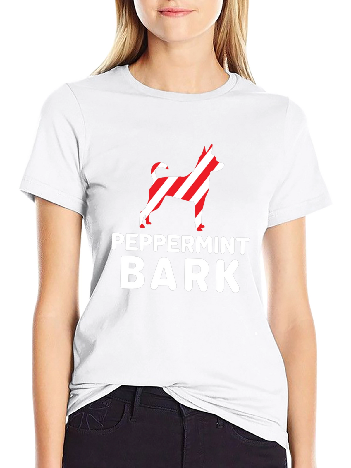 Peppermint Bark Dog Breed Striped Design T-Shirt
