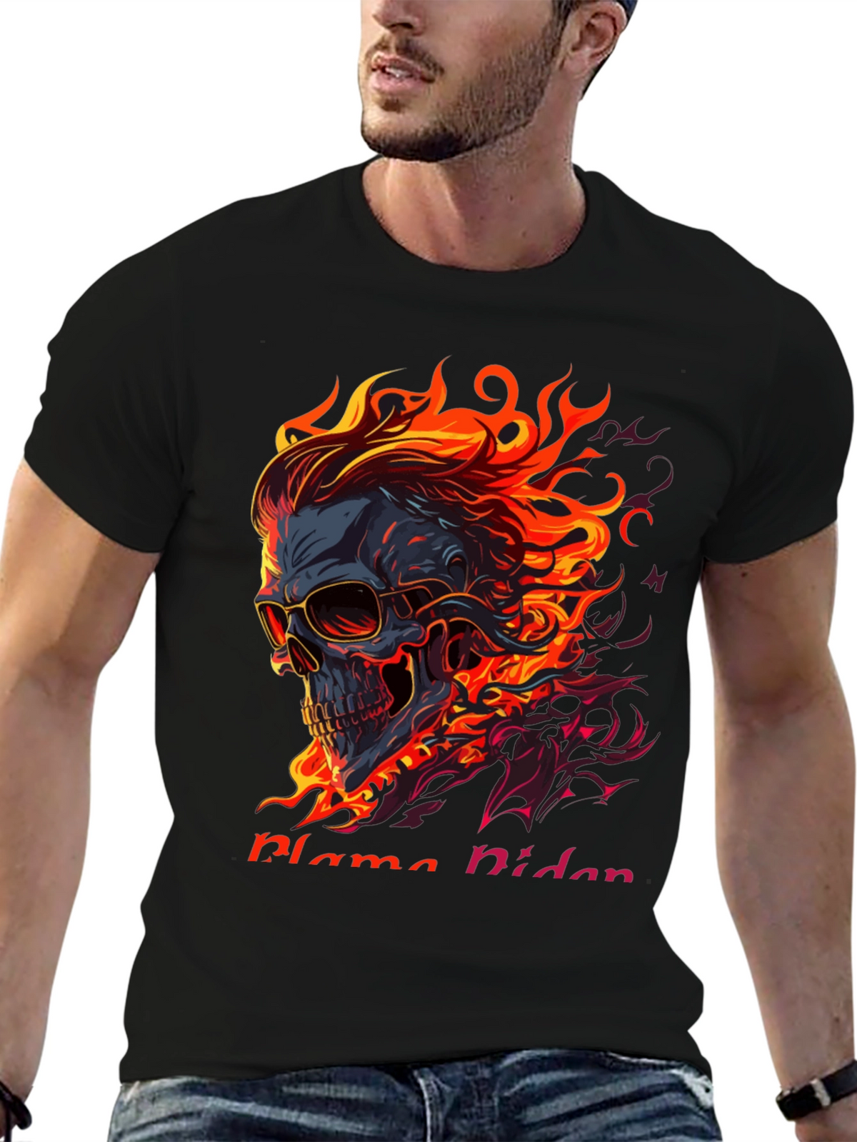 Flaming Skull Graphic Tee