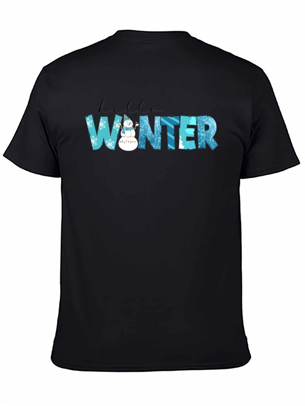 Hello Winter Black Graphic Tee