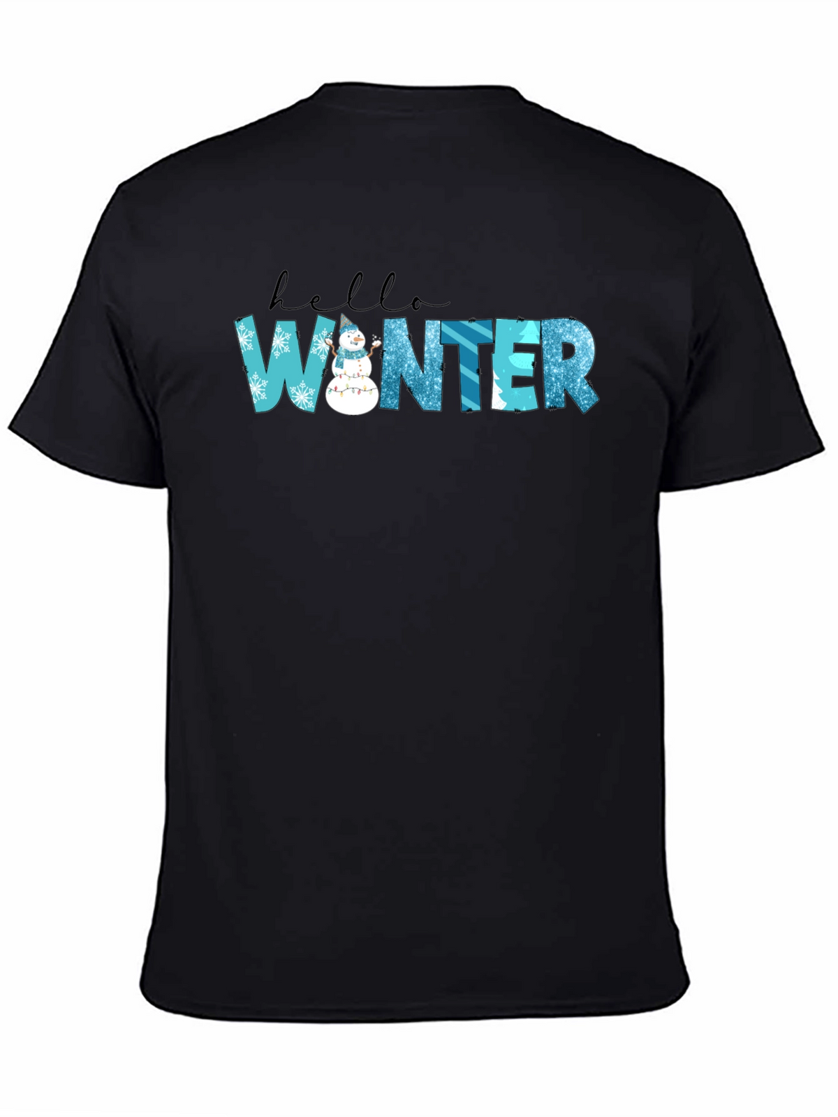 Hello Winter Black Graphic Tee