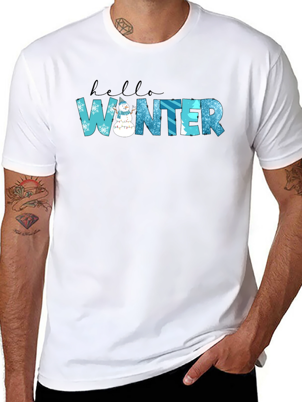 Hello Winter Black Graphic Tee