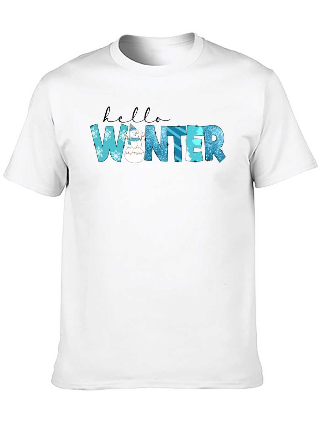 Hello Winter Black Graphic Tee