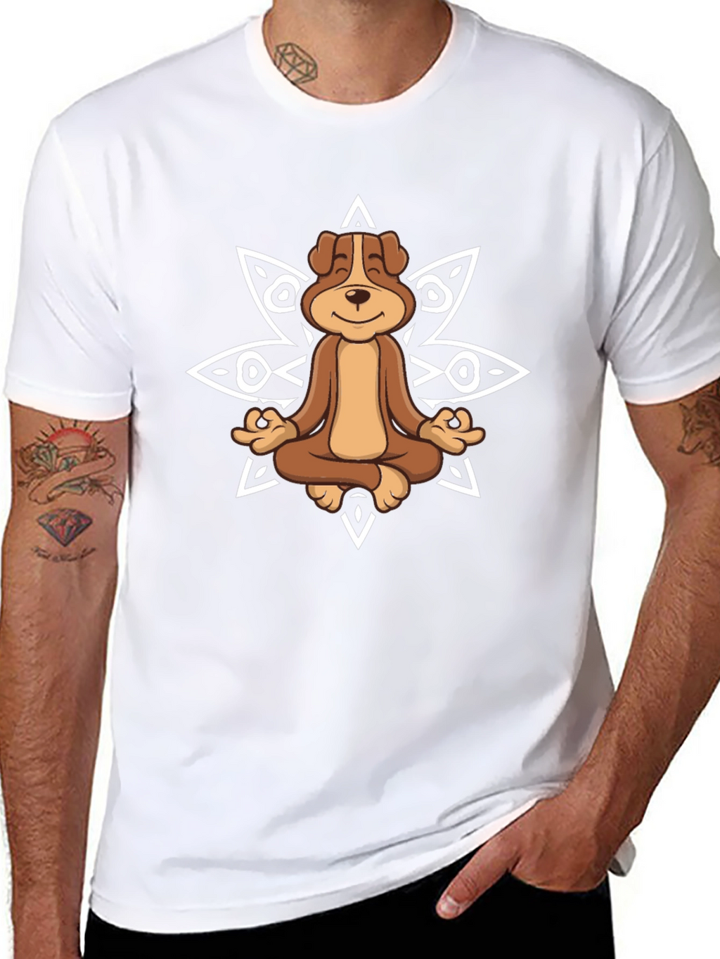 Meditating Dog Graphic Tee - Relaxed Fit