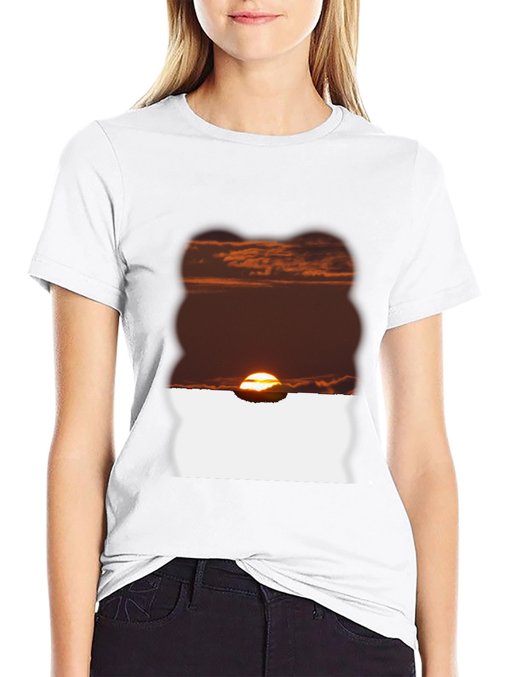 Sunset Graphic Tee - Black Casual T-Shirt