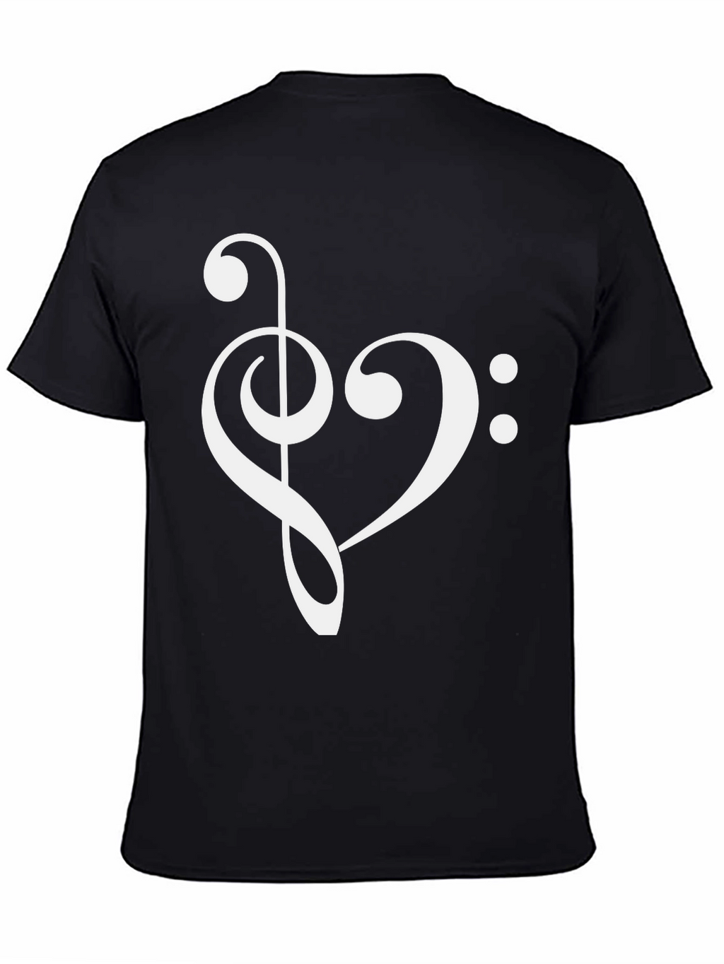 Musical Heart T-Shirt - Treble & Bass Clef Love