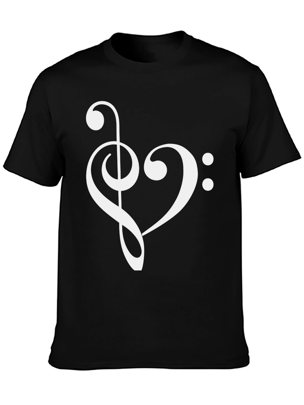 Musical Heart T-Shirt - Treble & Bass Clef Love