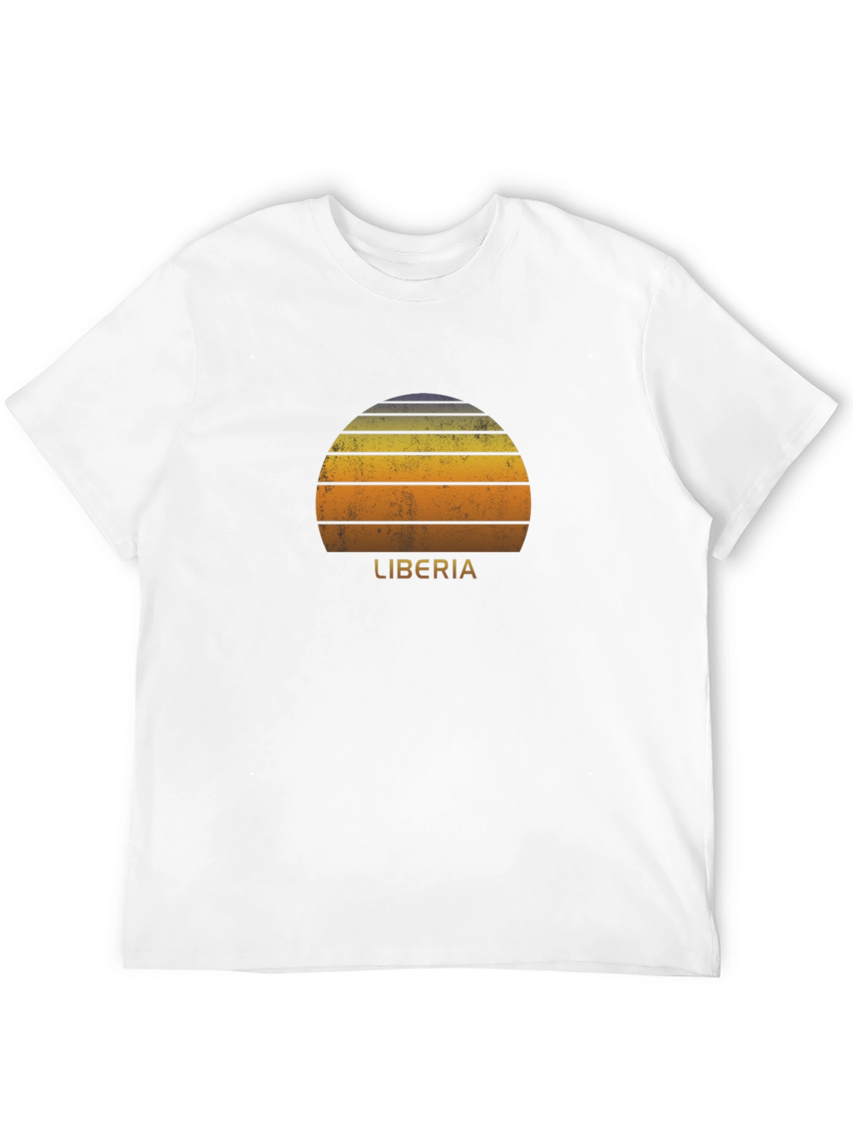 Retro Liberia Sunset Graphic Tee - Black