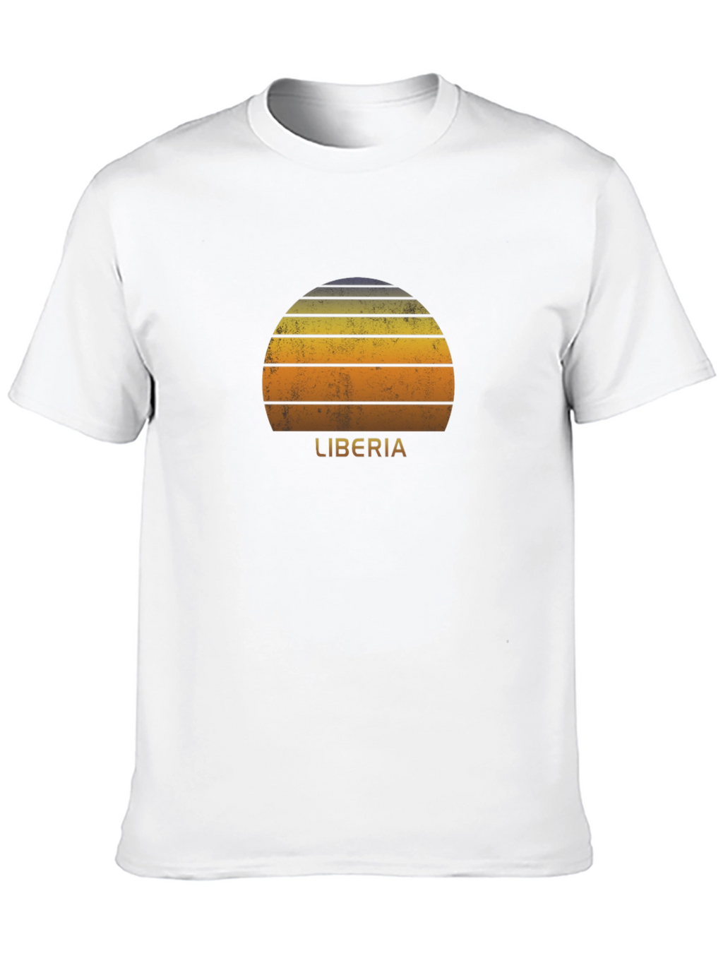 Retro Liberia Sunset Graphic Tee - Black