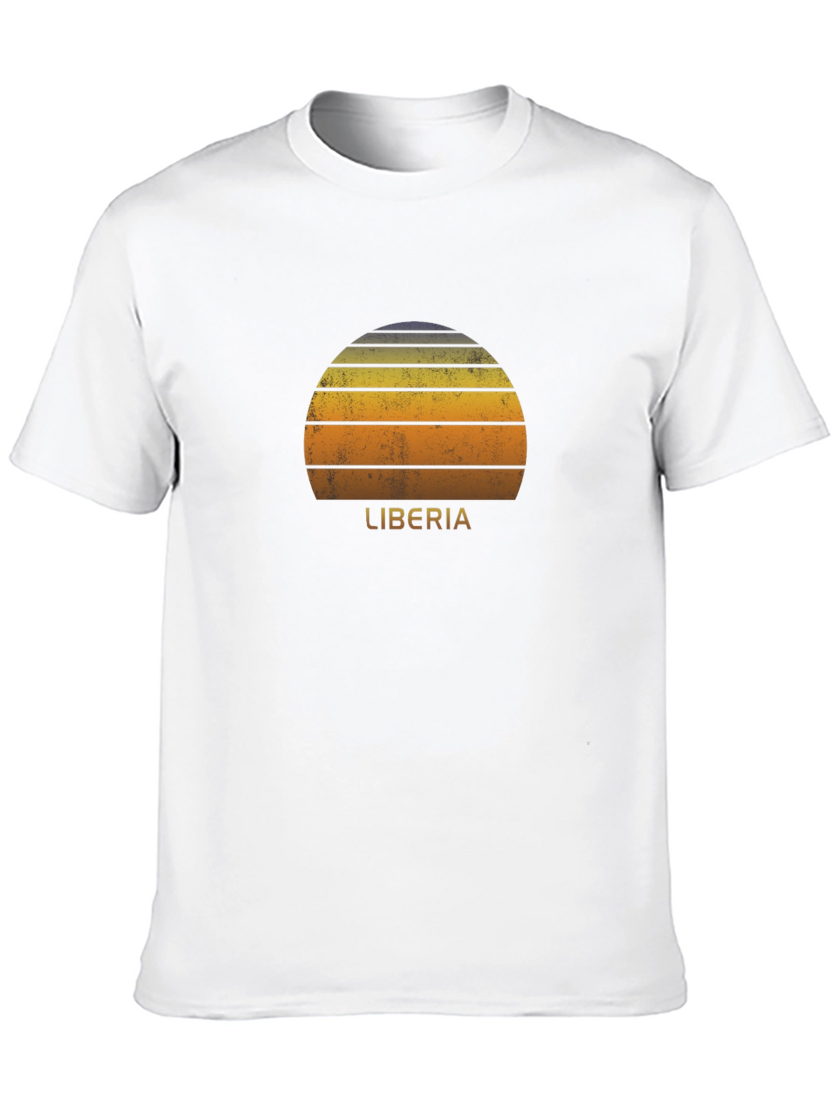 Retro Liberia Sunset Graphic Tee - Black