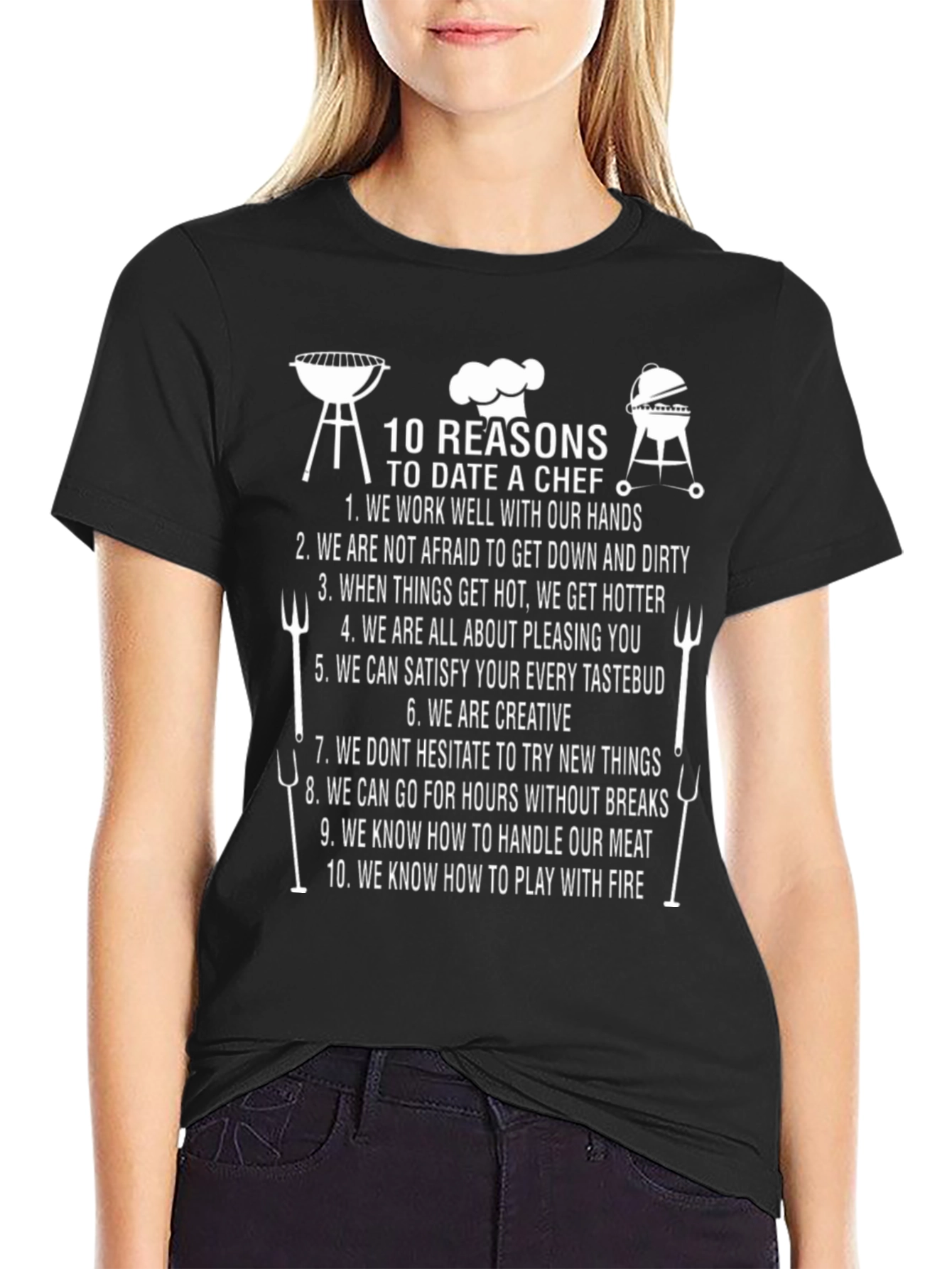 10 Reasons to Date a Chef T-Shirt BBQ Funny Cookout Shirt
