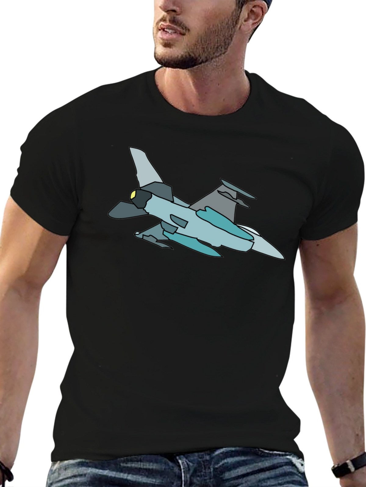 Fighter Jet Graphic Tee - Cool Airplane Design