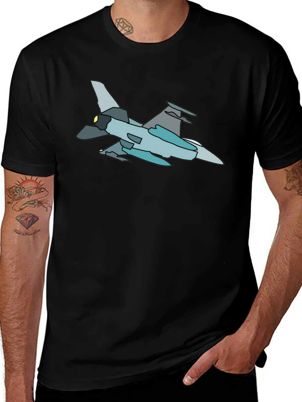 Fighter Jet Graphic Tee - Cool Airplane Design