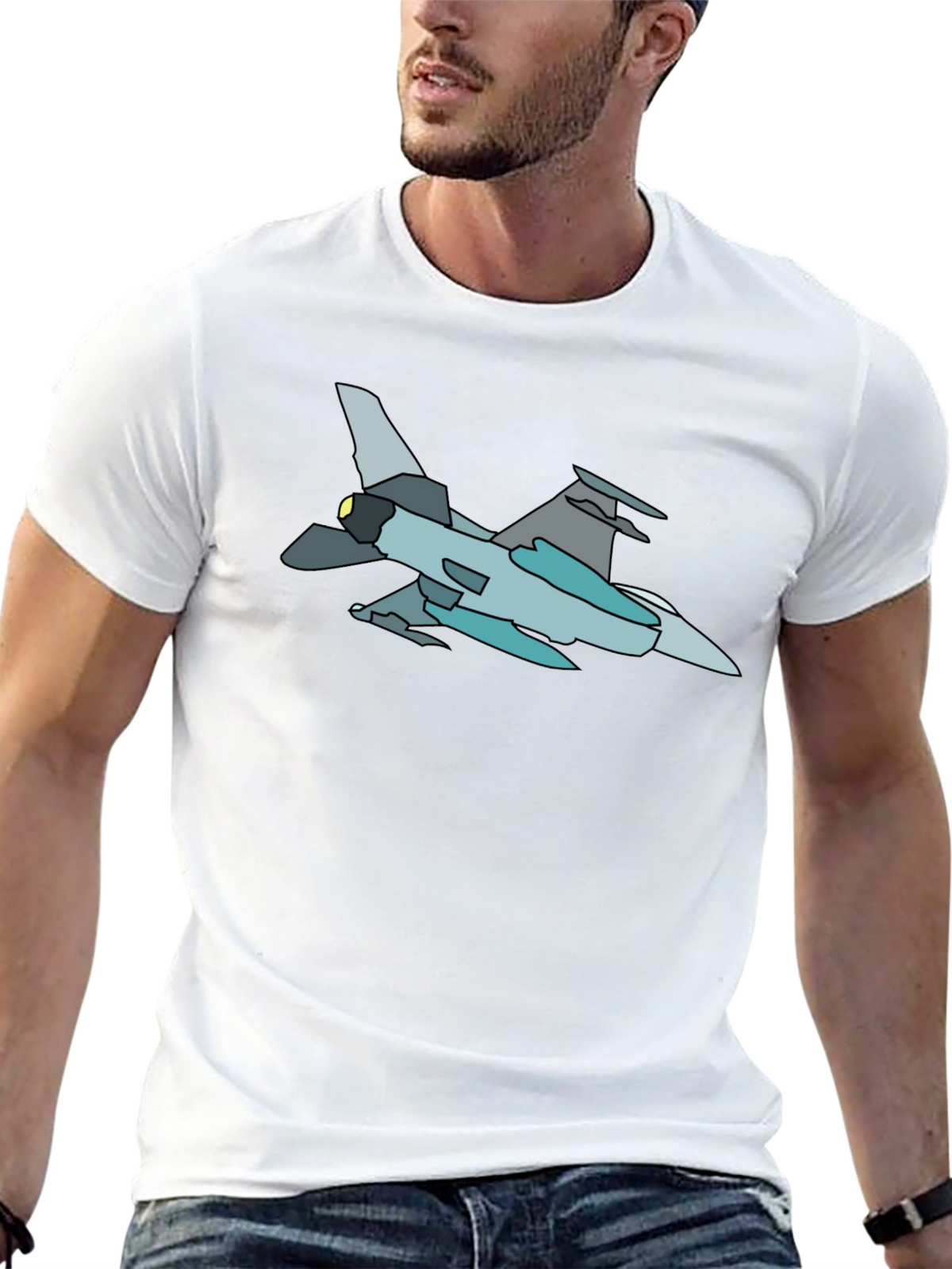 Fighter Jet Graphic Tee - Cool Airplane Design