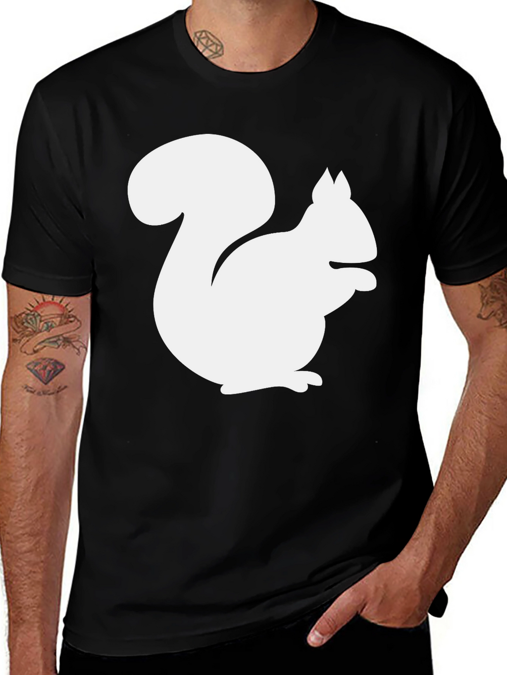 Squirrel Graphic T-Shirt - Black