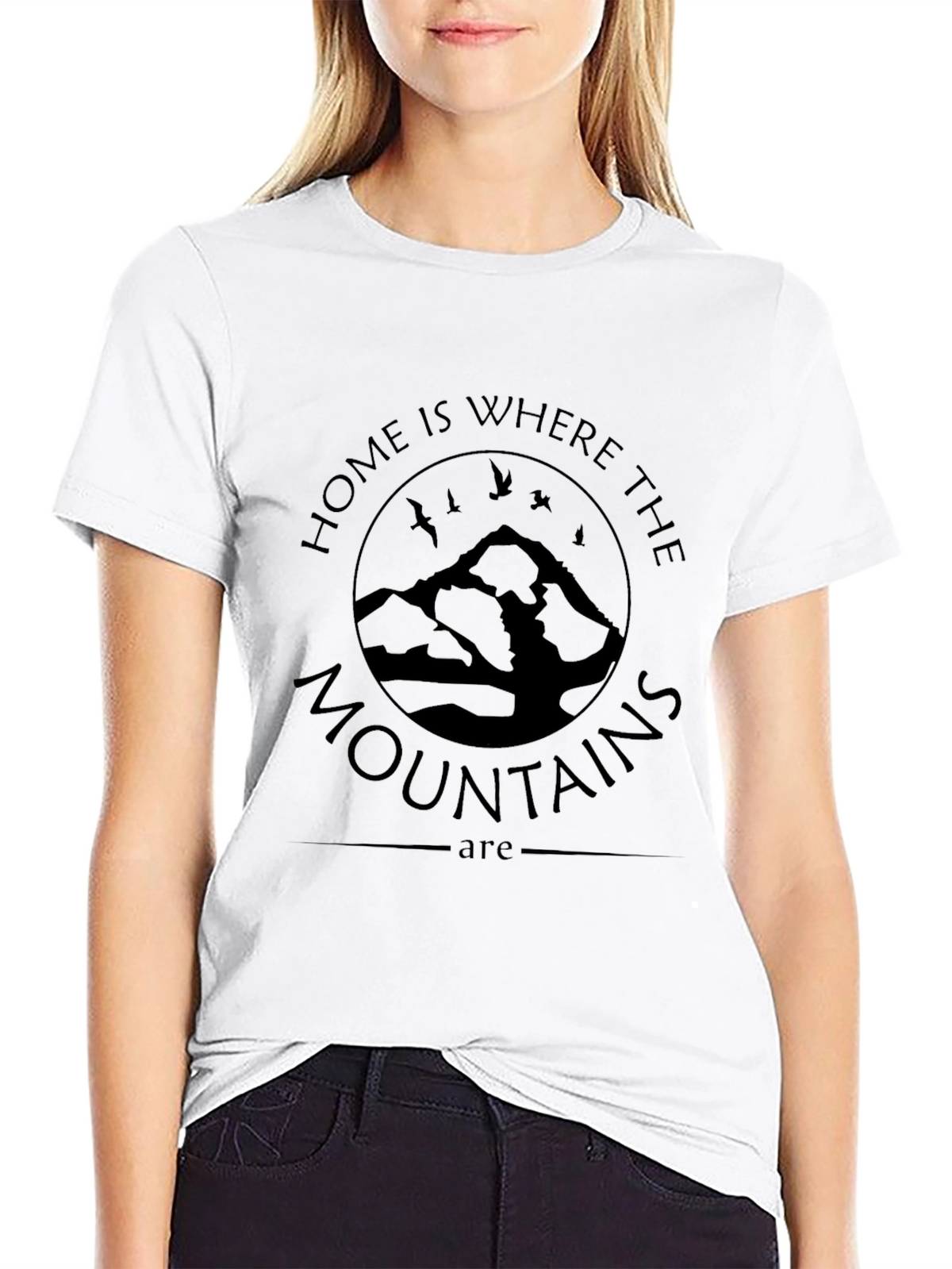 Home Is Where The Mountains Are Black T-Shirt
