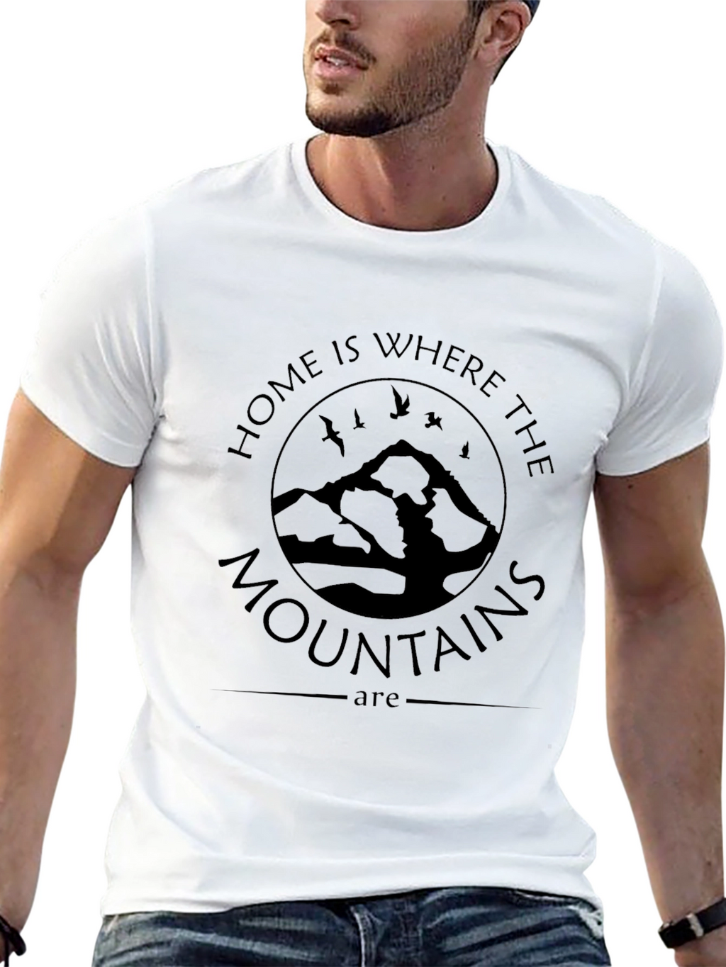 Home Is Where The Mountains Are Black T-Shirt