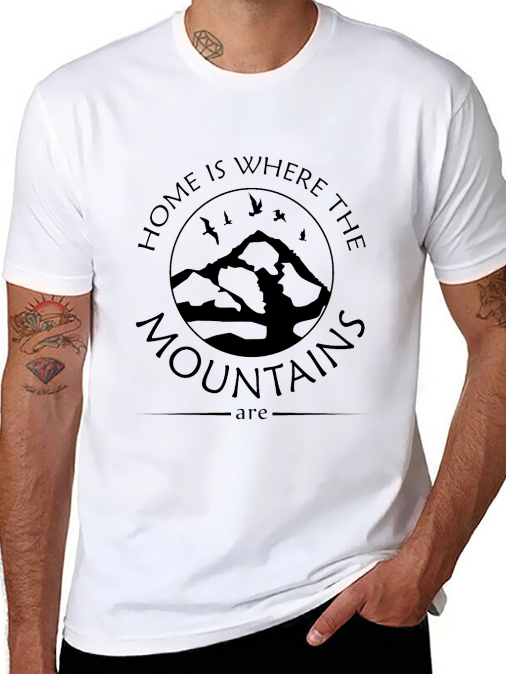 Home Is Where The Mountains Are Black T-Shirt