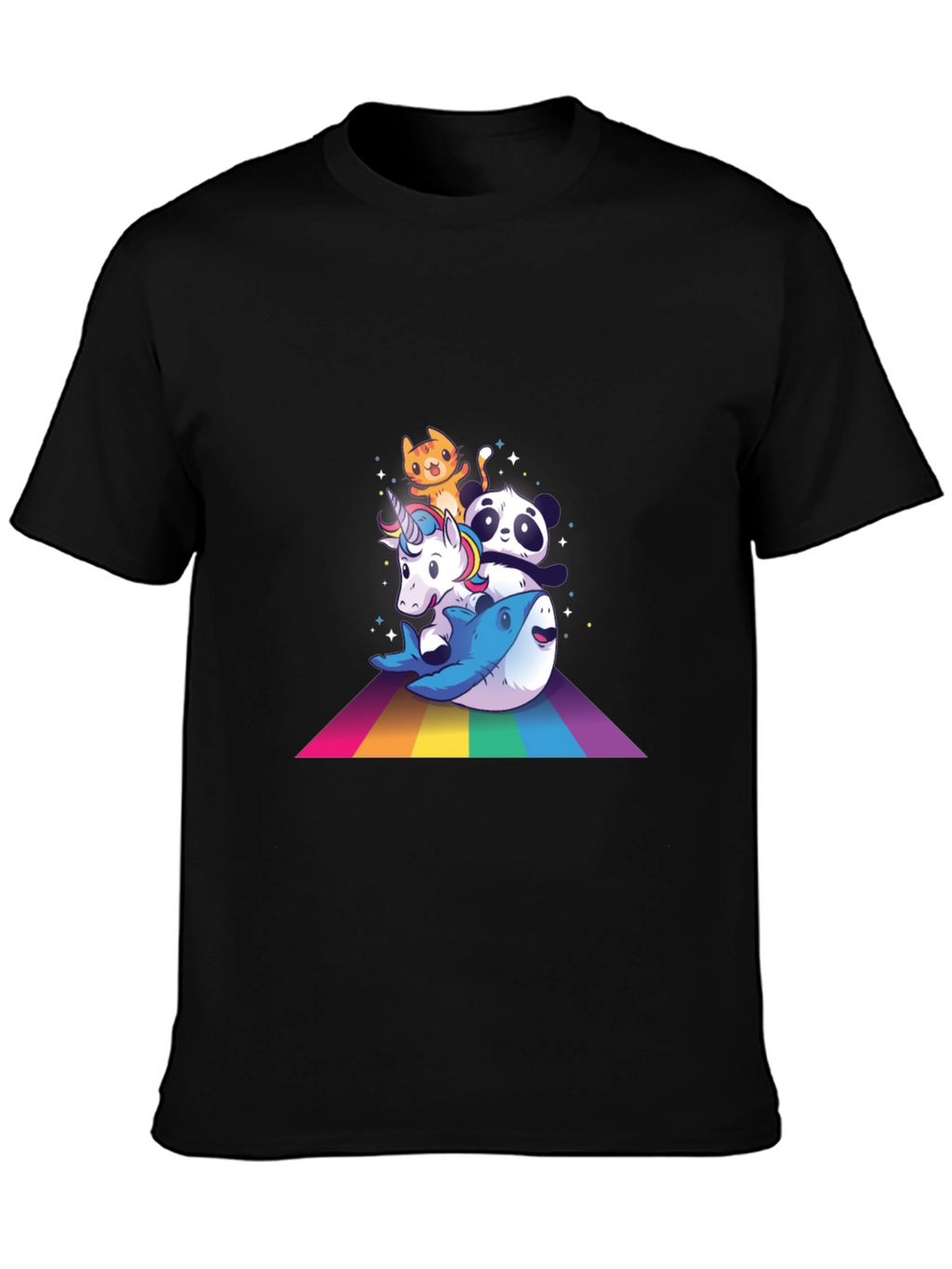 Cute Cartoon Animals Rainbow T-Shirt