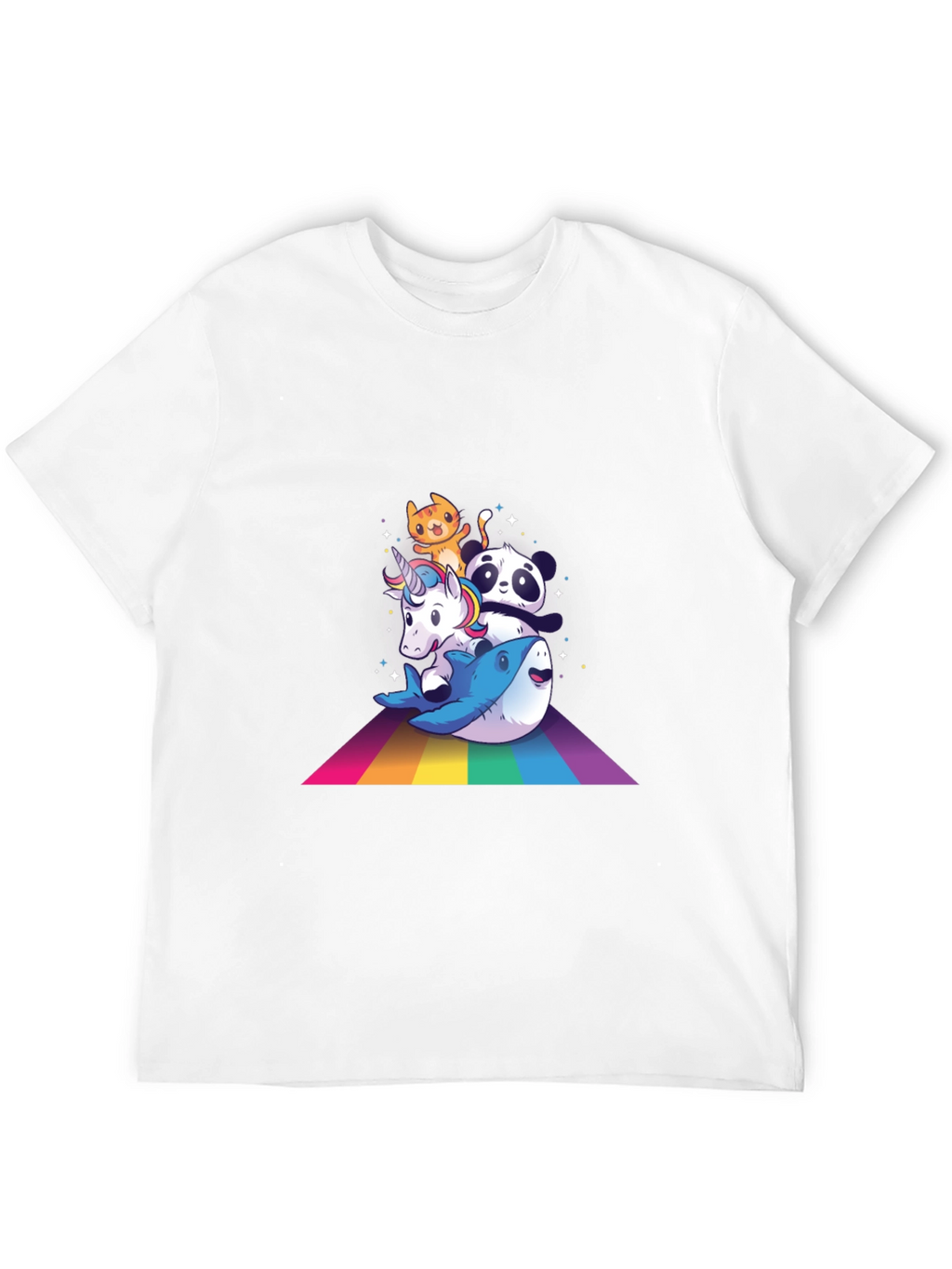 Cute Cartoon Animals Rainbow T-Shirt