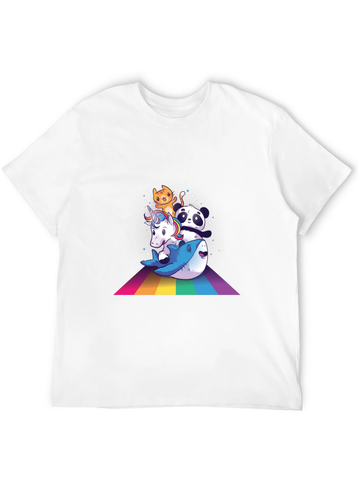 Cute Cartoon Animals Rainbow T-Shirt