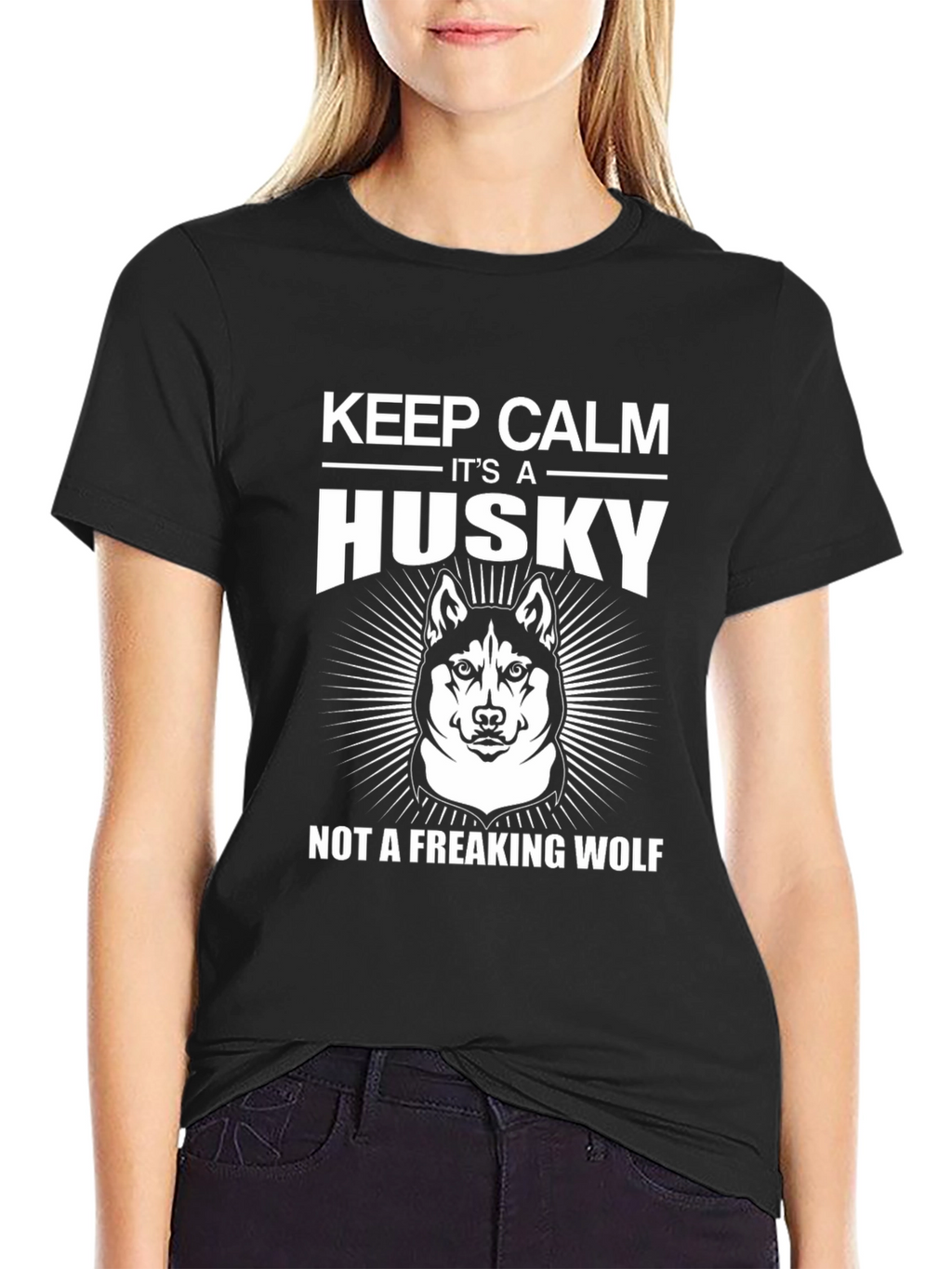 Keep Calm Husky T-Shirt Funny Dog Lover Tee