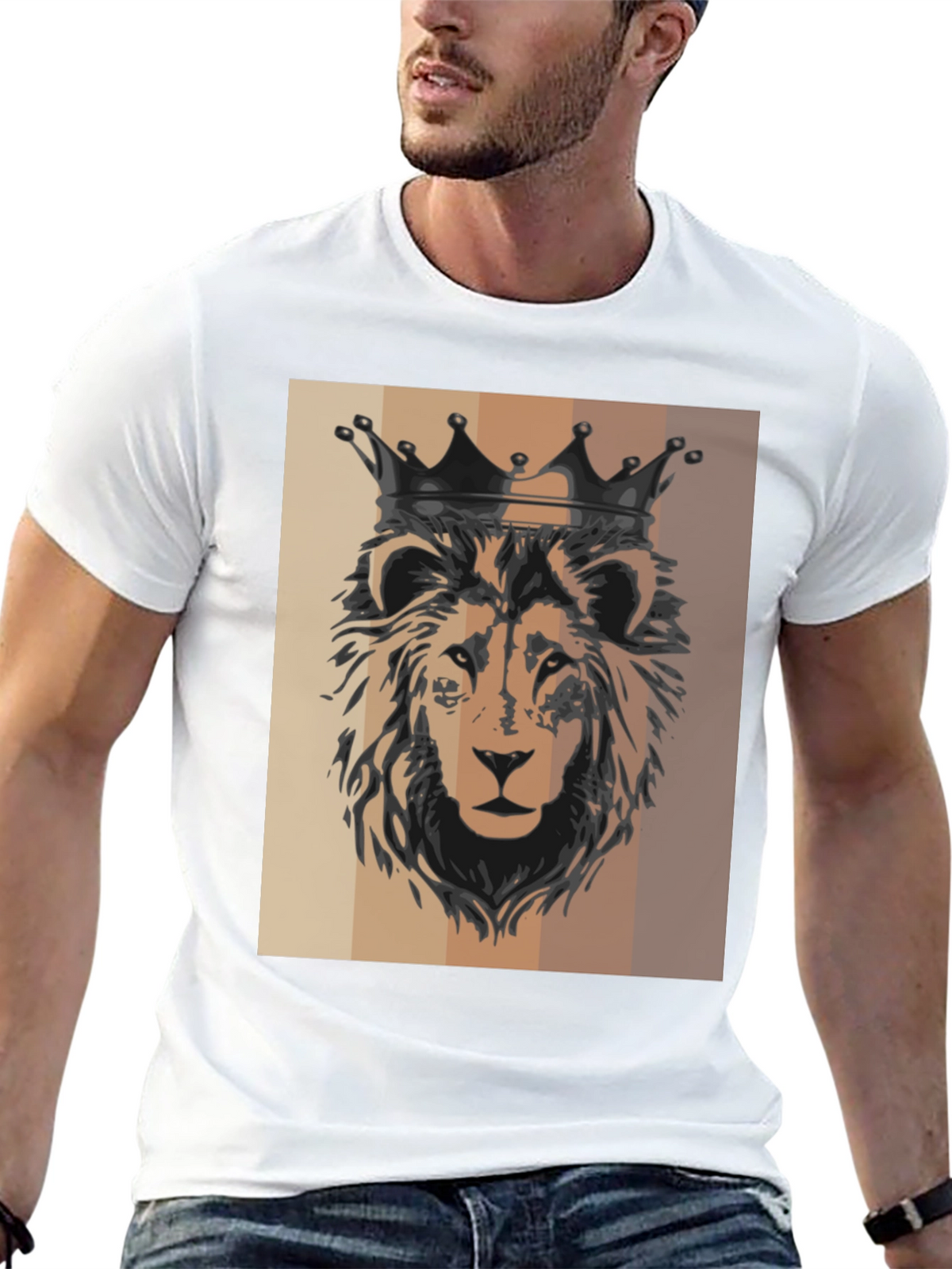 King Lion Graphic Tee - Black Cotton T-Shirt