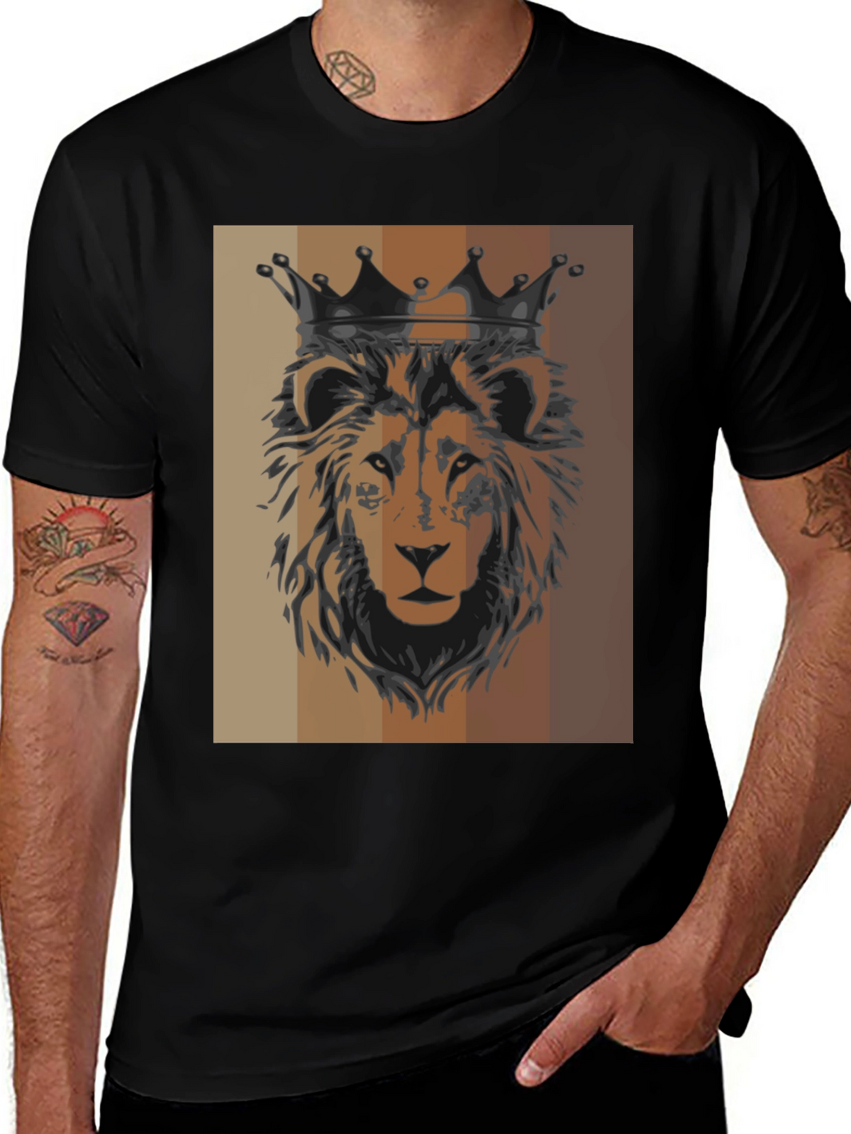 King Lion Graphic Tee - Black Cotton T-Shirt