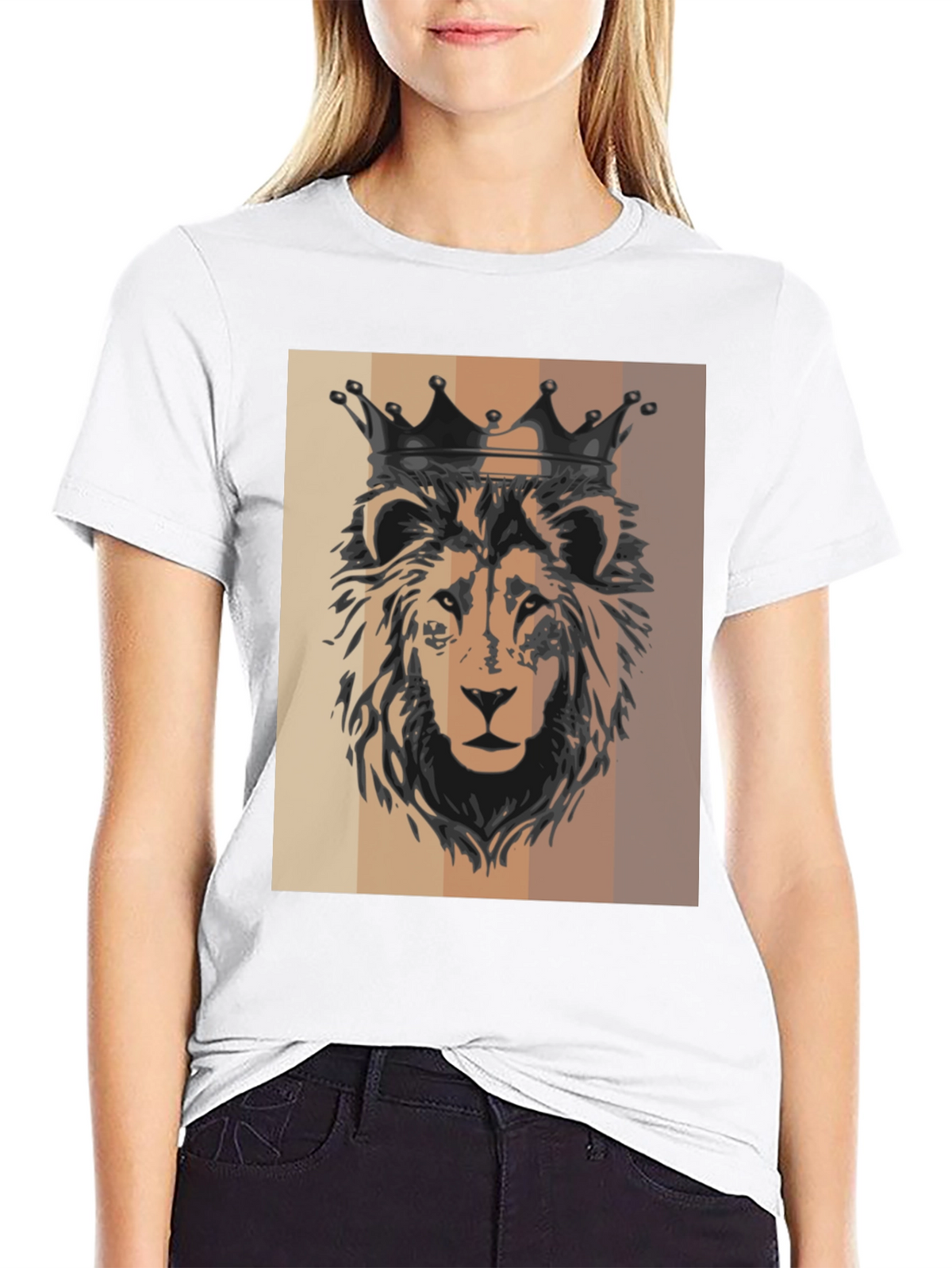 King Lion Graphic Tee - Black Cotton T-Shirt
