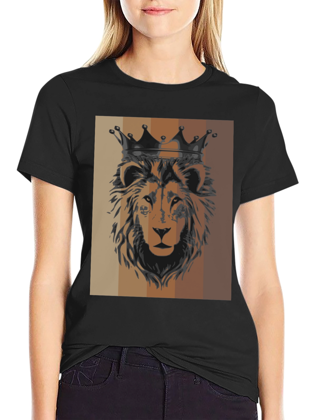 King Lion Graphic Tee - Black Cotton T-Shirt