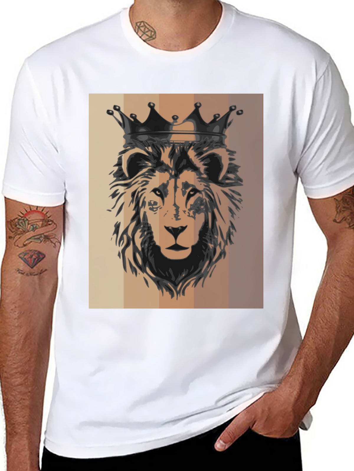 King Lion Graphic Tee - Black Cotton T-Shirt