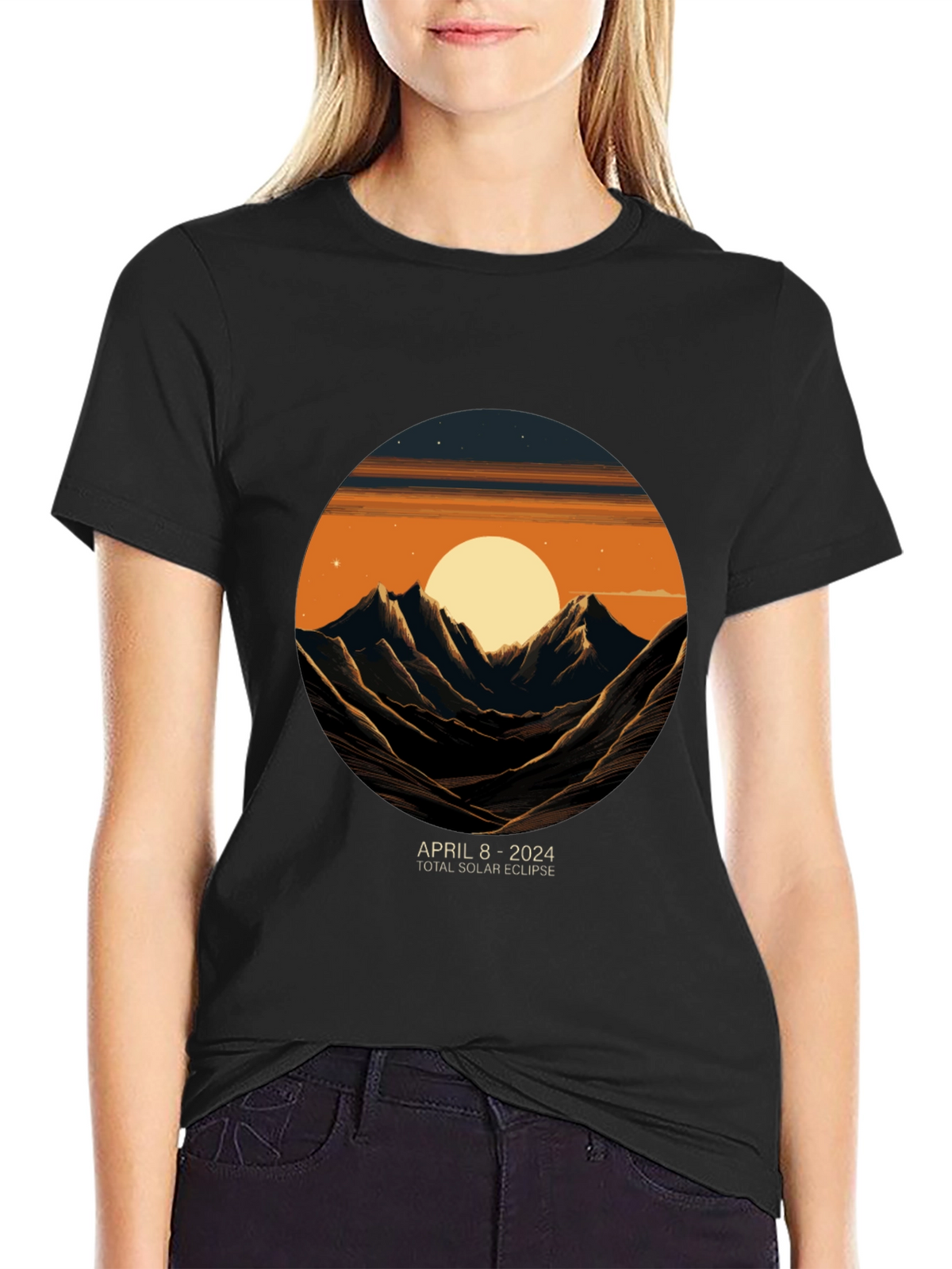 April 8 2024 Total Solar Eclipse Graphic Tee