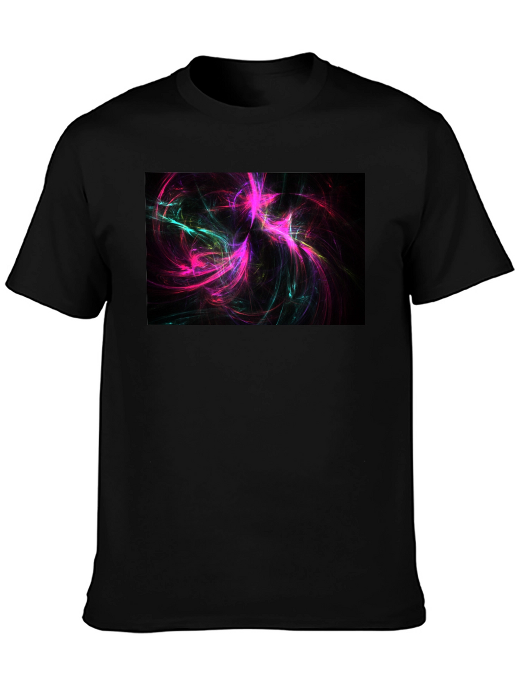Abstract Swirls Black Tee - Vivid Graphic Print