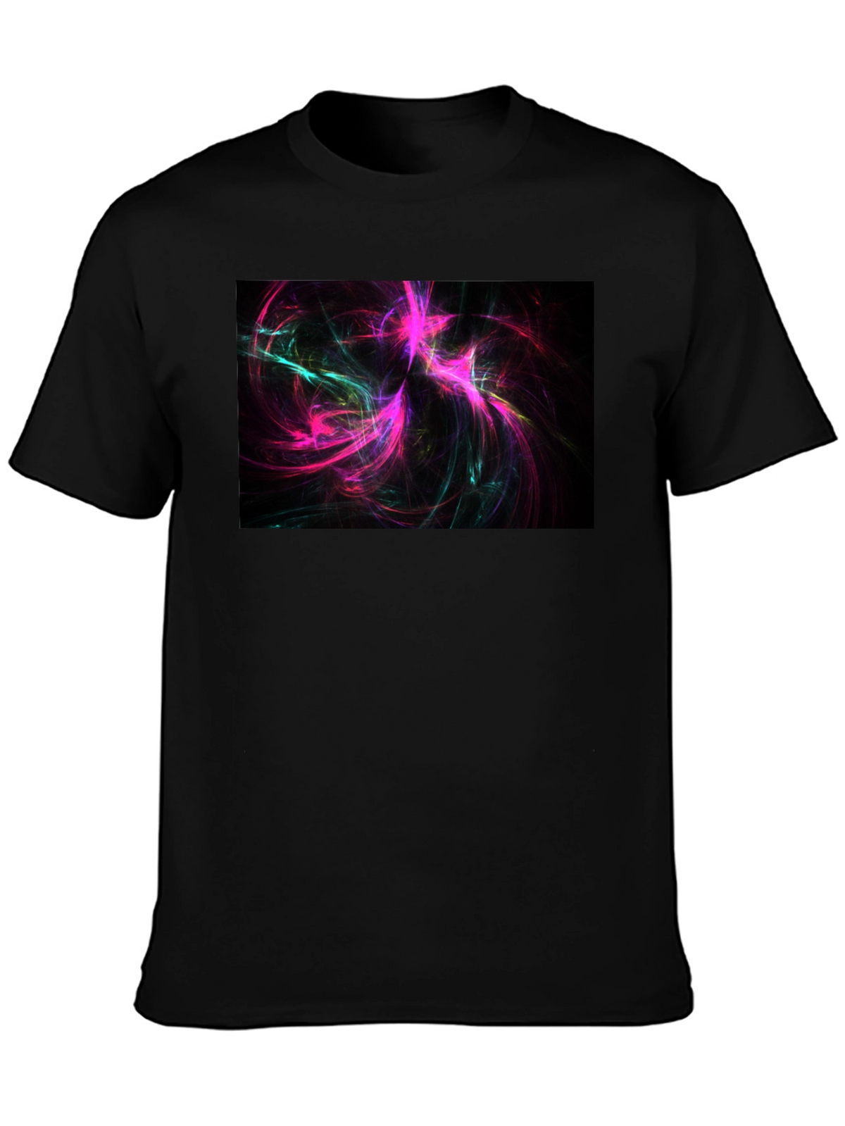 Abstract Swirls Black Tee - Vivid Graphic Print