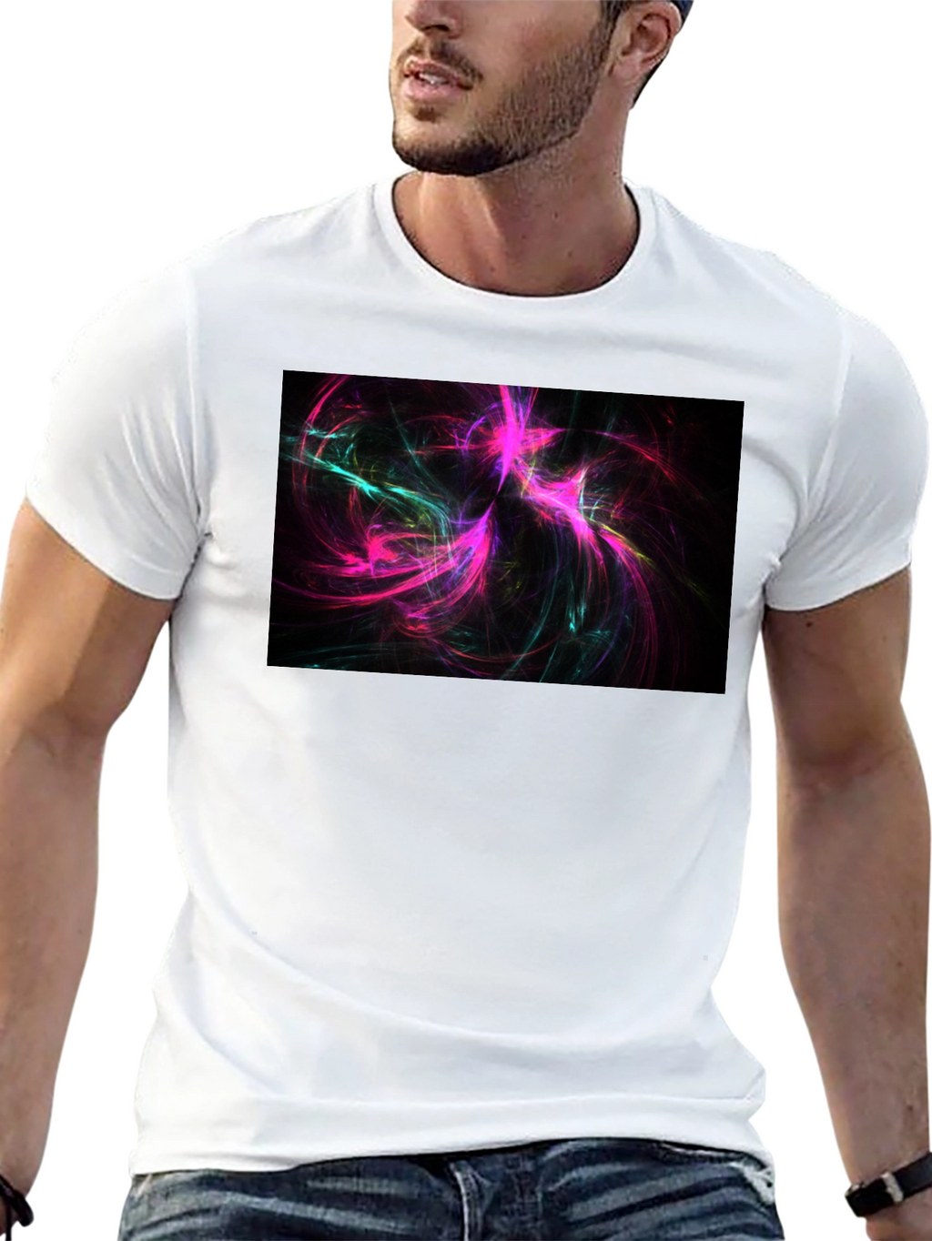 Abstract Swirls Black Tee - Vivid Graphic Print