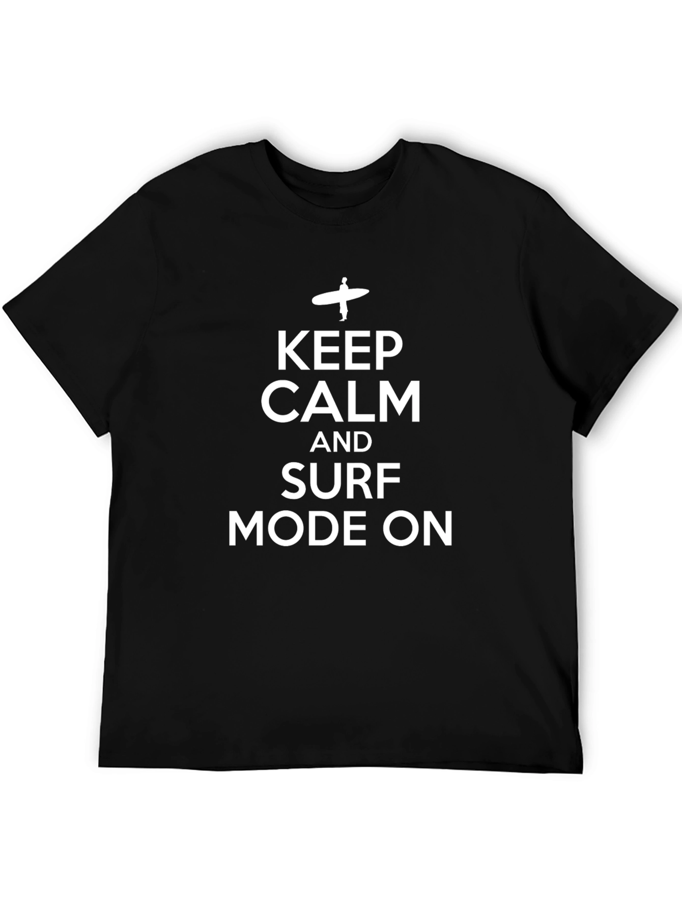 Keep Calm and Surf Mode On Black T-Shirt